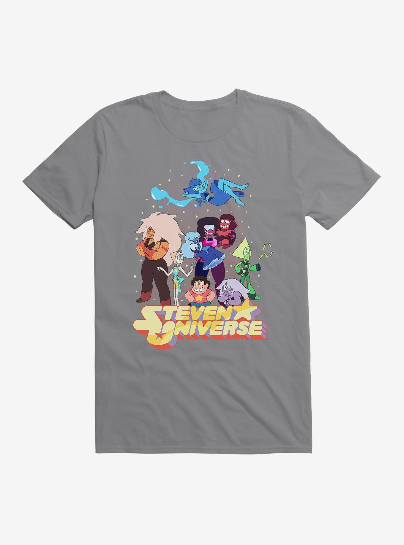 Steven Universe Character Grid T-Shirt, STORM GREY, hi-res