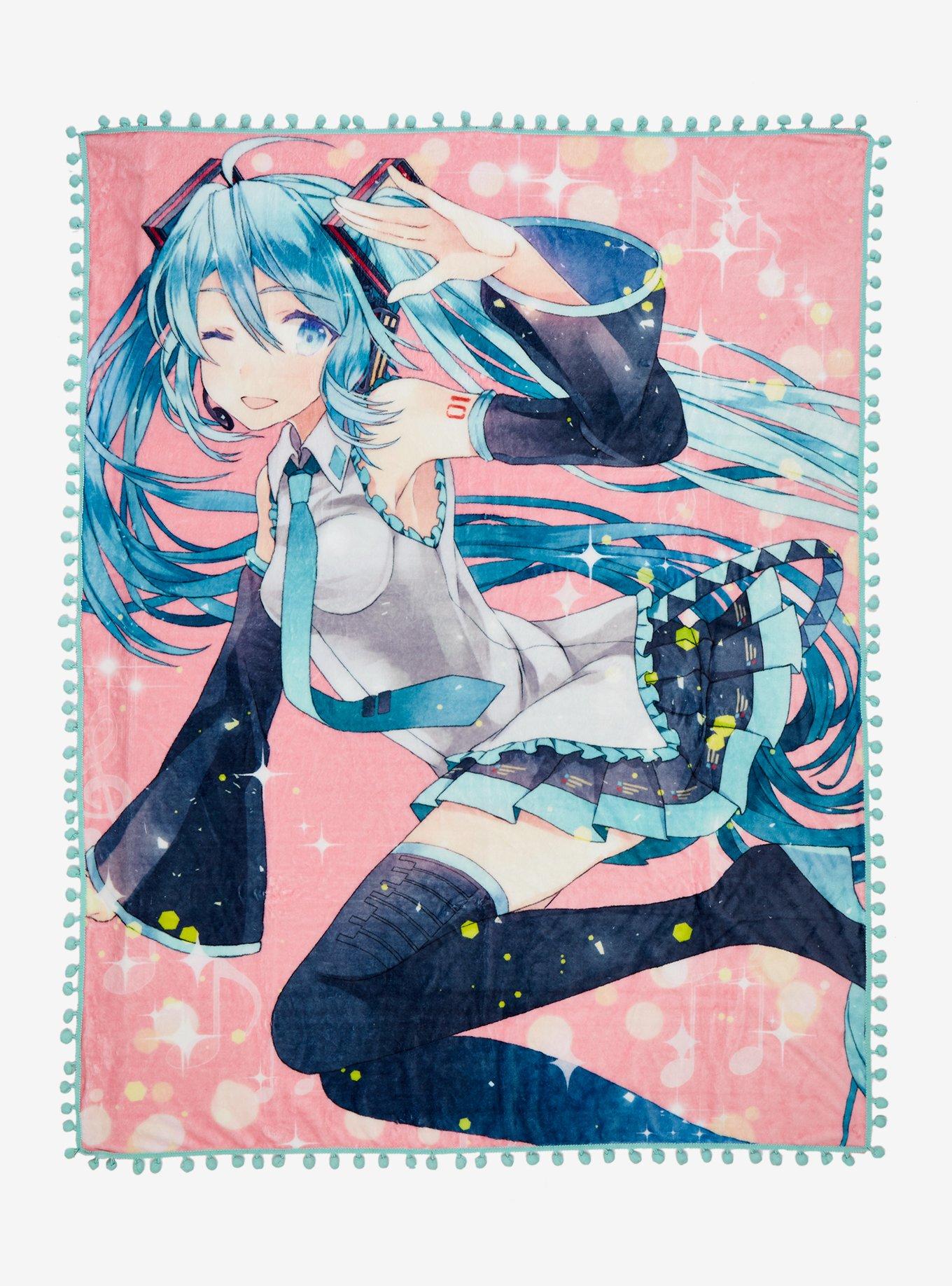 Hatsune Miku Pom Pom Throw Blanket, , hi-res