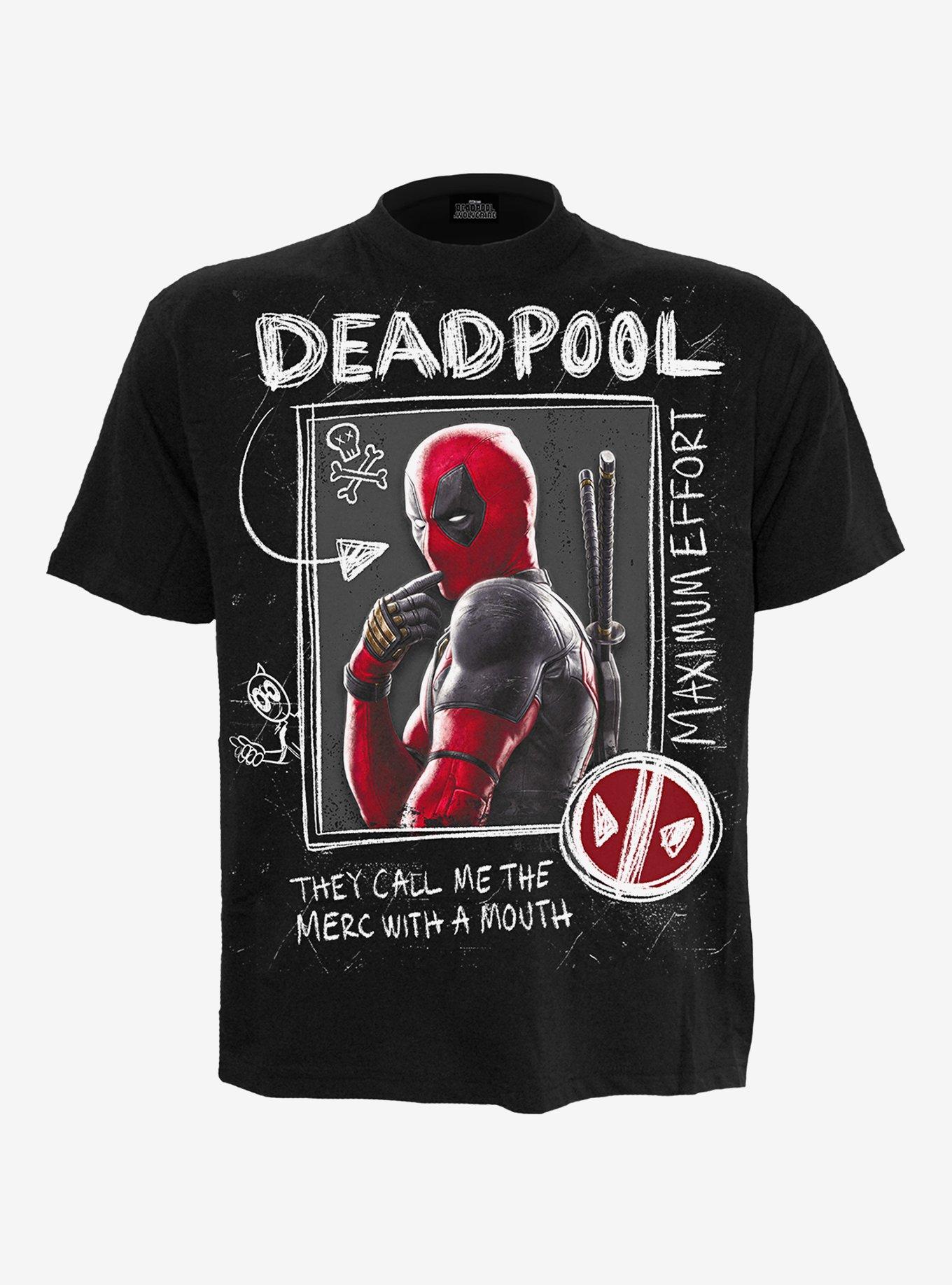 Deadpool Wolverine Sketches T-Shirt, BLACK, hi-res