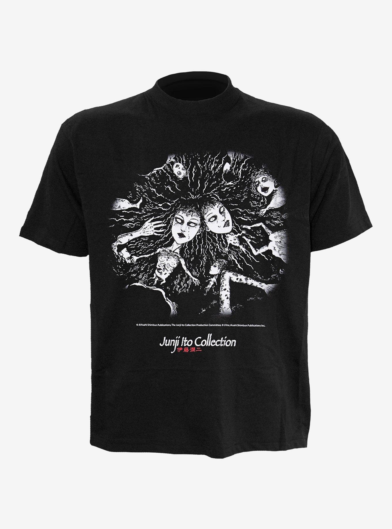 Junji-Ito Crawling Front Print T-Shirt, BLACK, hi-res