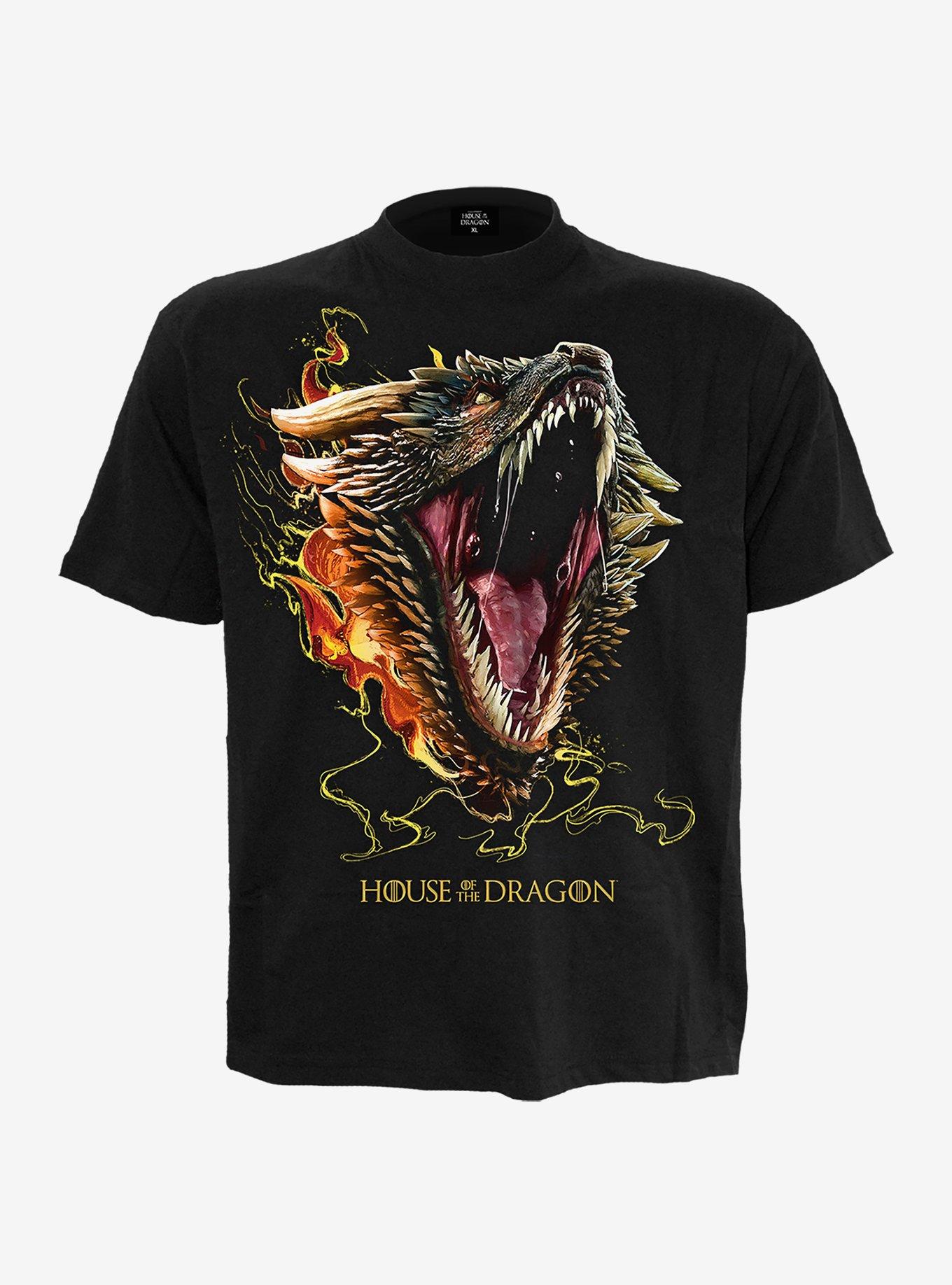 Game of Thrones Drogon Front Print T-Shirt, BLACK, hi-res