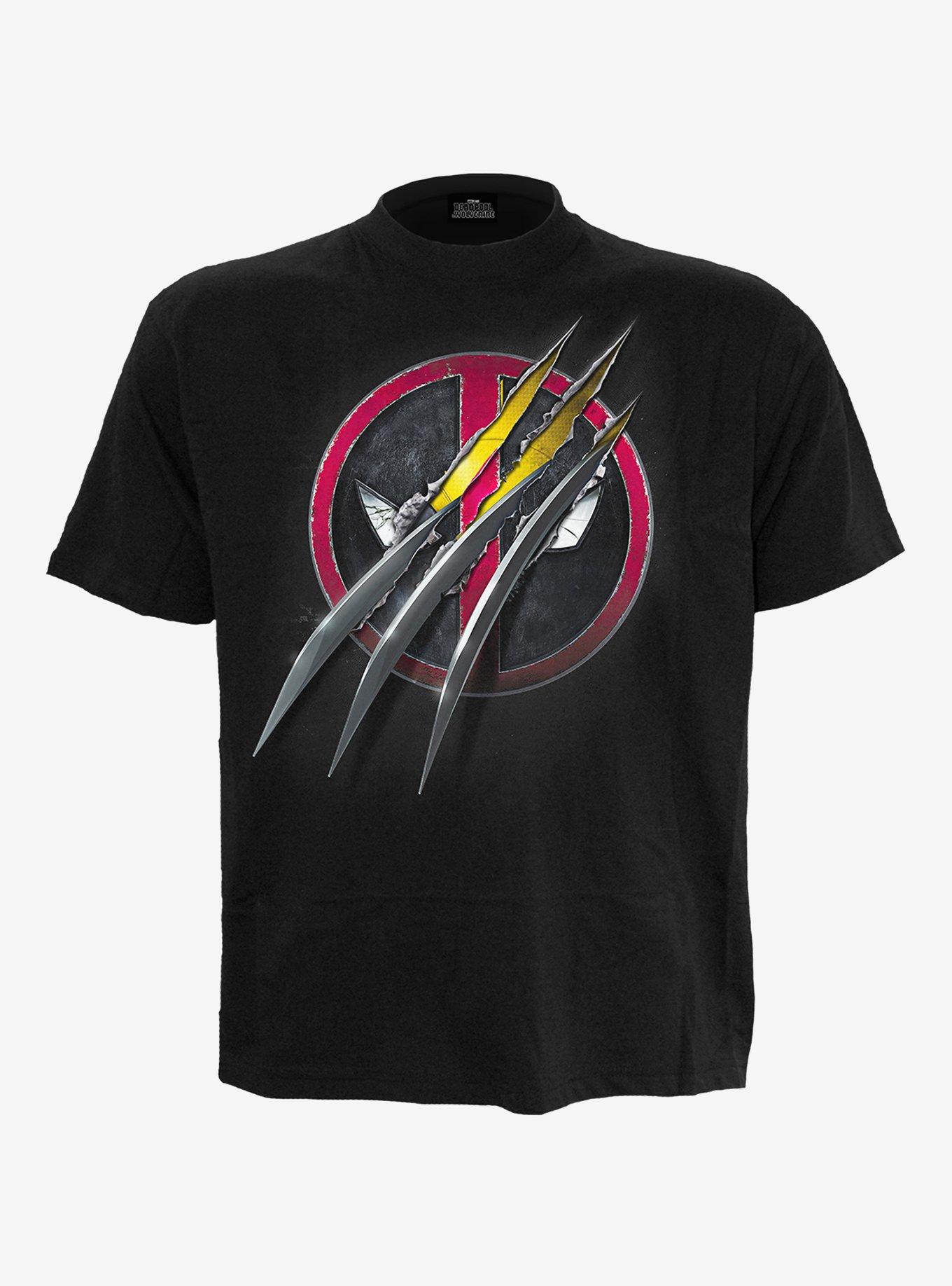 Deadpool Slashed Front Print T-Shirt, BLACK, hi-res