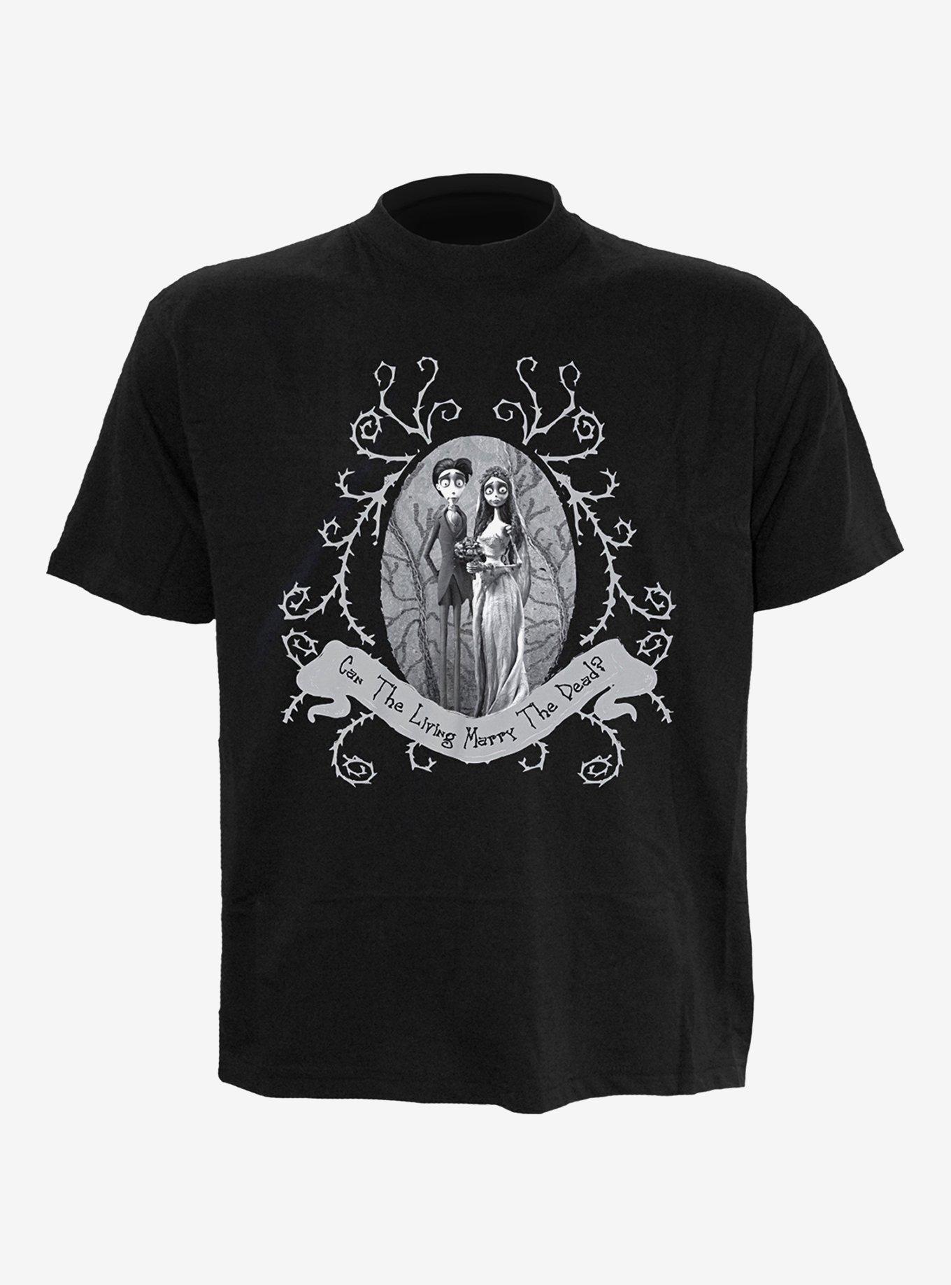 Corpse Bride Dead Wedding Front Print T-Shirt, BLACK, hi-res