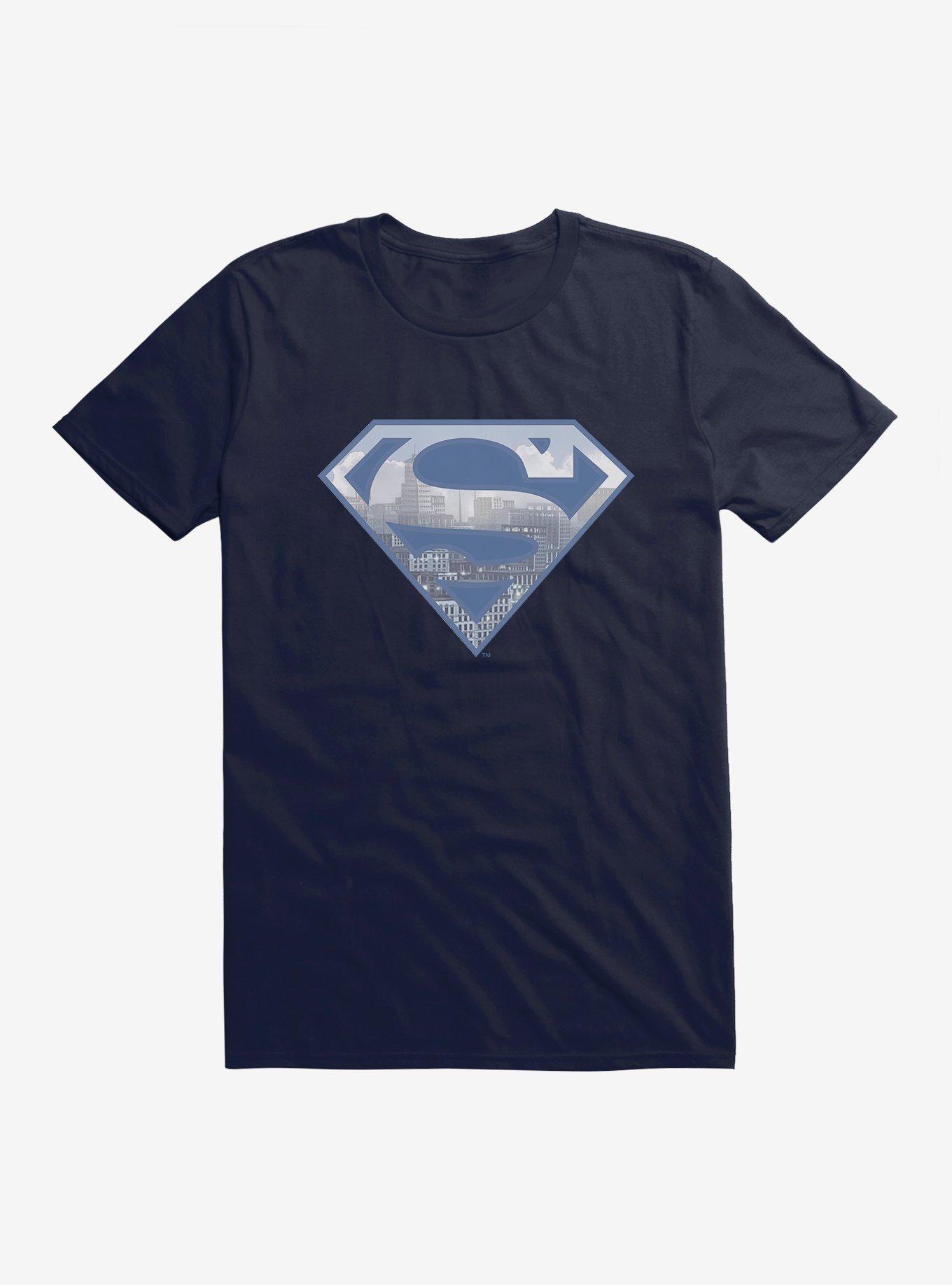 DC Comics Superman Metropolis Logo Silhouette T-Shirt, NAVY, hi-res