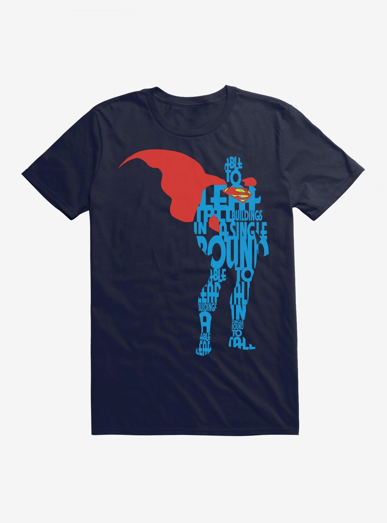 DC Comics Superman Comic Script Silhouette T-Shirt, NAVY, hi-res