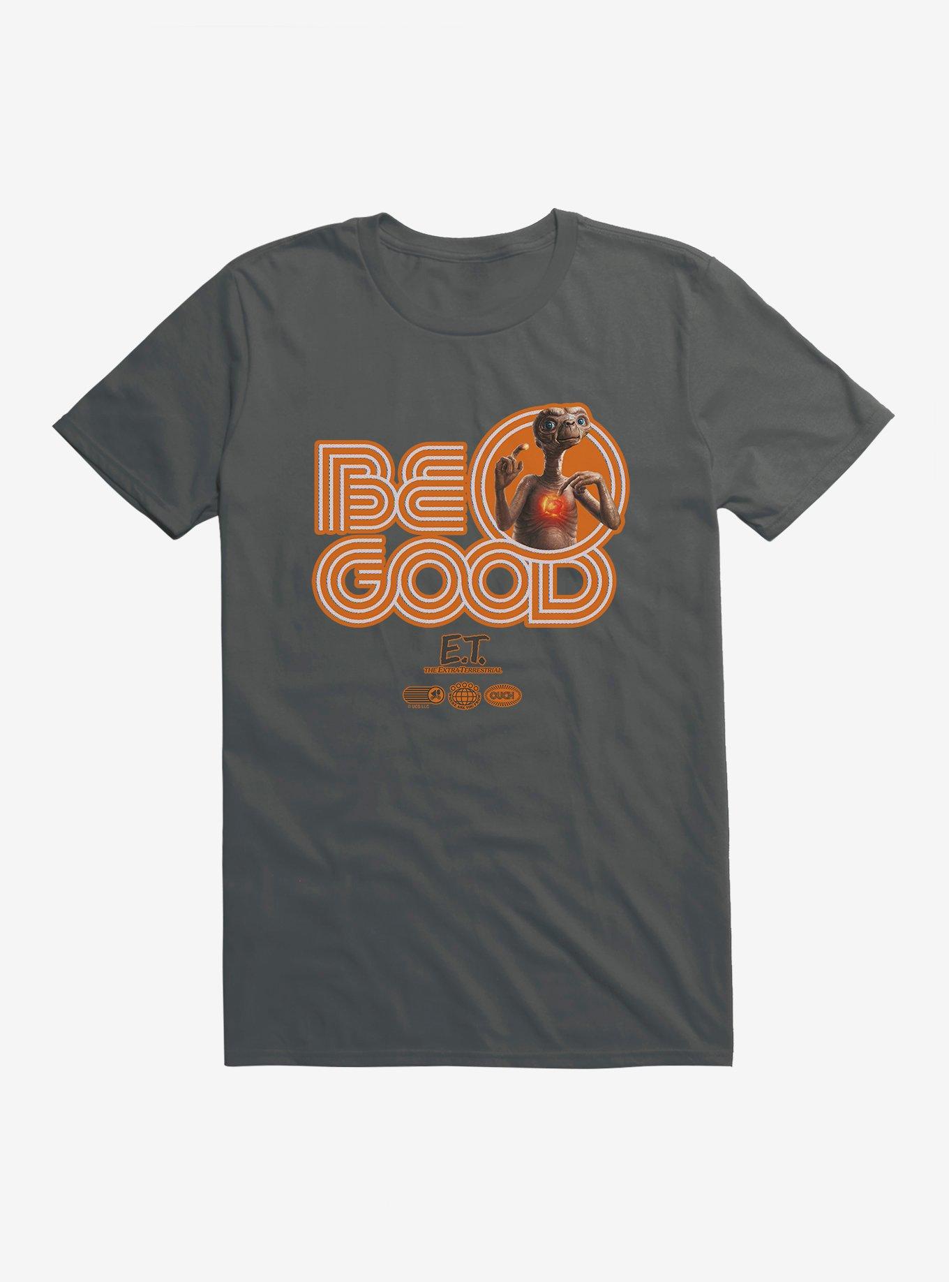 E.T. 40th Anniversary Be Good Bold Striped Font Orange T-Shirt