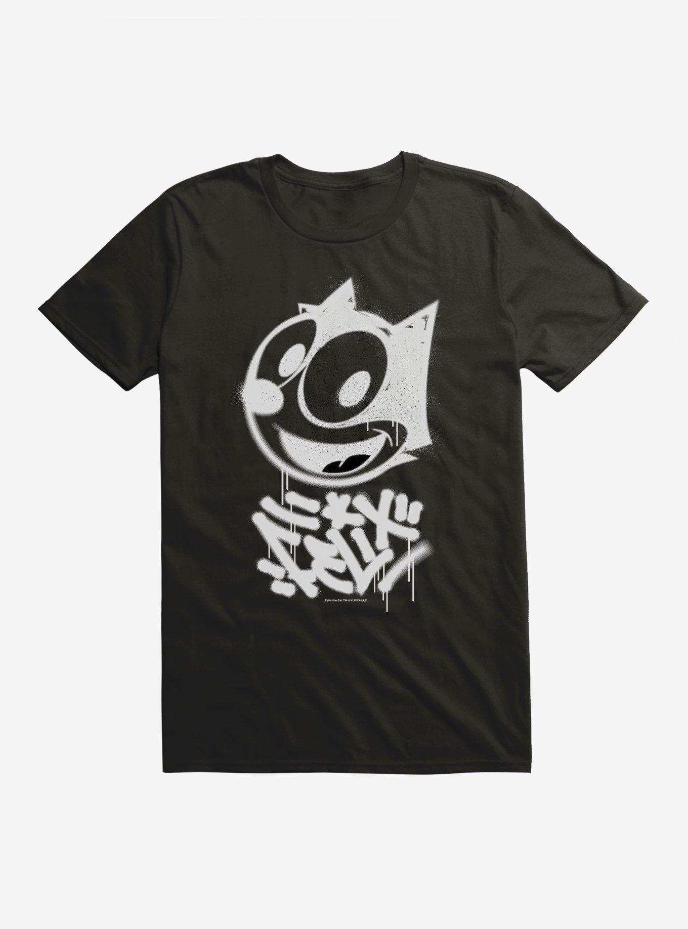 Felix The Cat Graffiti Art All Smiles Felix T-Shirt, BLACK, hi-res