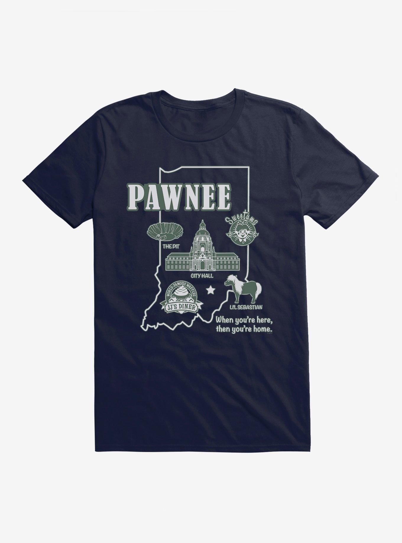 Parks And Recreation Pawnee Map T-Shirt, NAVY, hi-res