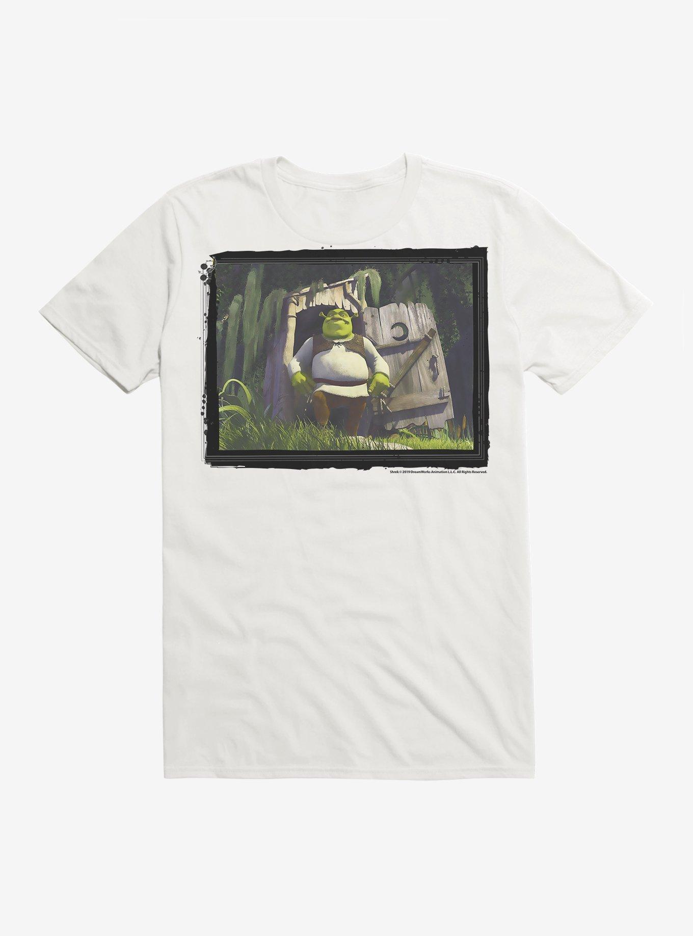 Shrek Outhouse Scene T-Shirt, WHITE, hi-res