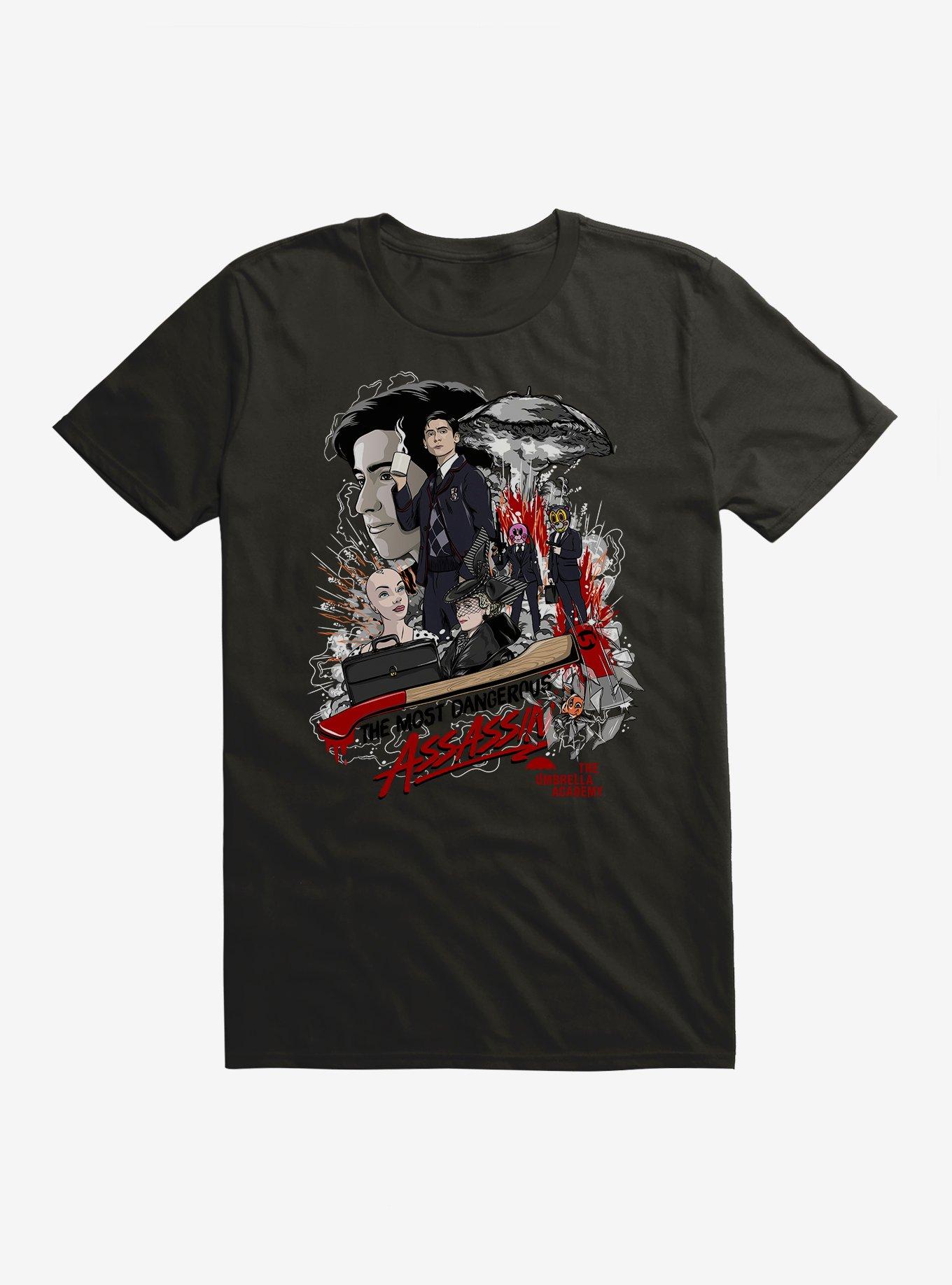 The Umbrella Academy Assassin Number Five T-Shirt, BLACK, hi-res