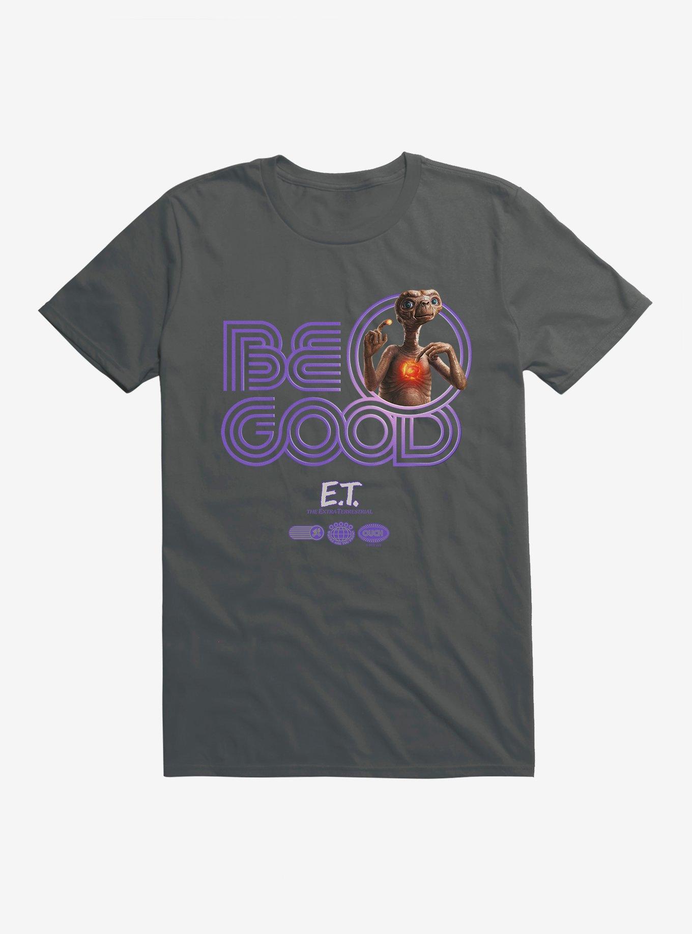 E.T. 40th Anniversary Be Good Striped Font Purple T-Shirt, , hi-res