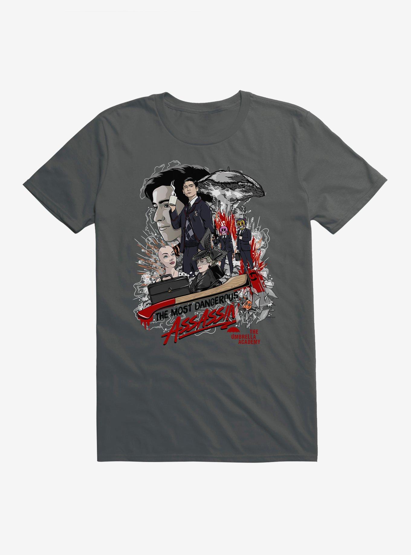 The Umbrella Academy Assassin Number Five T-Shirt, CHARCOAL, hi-res