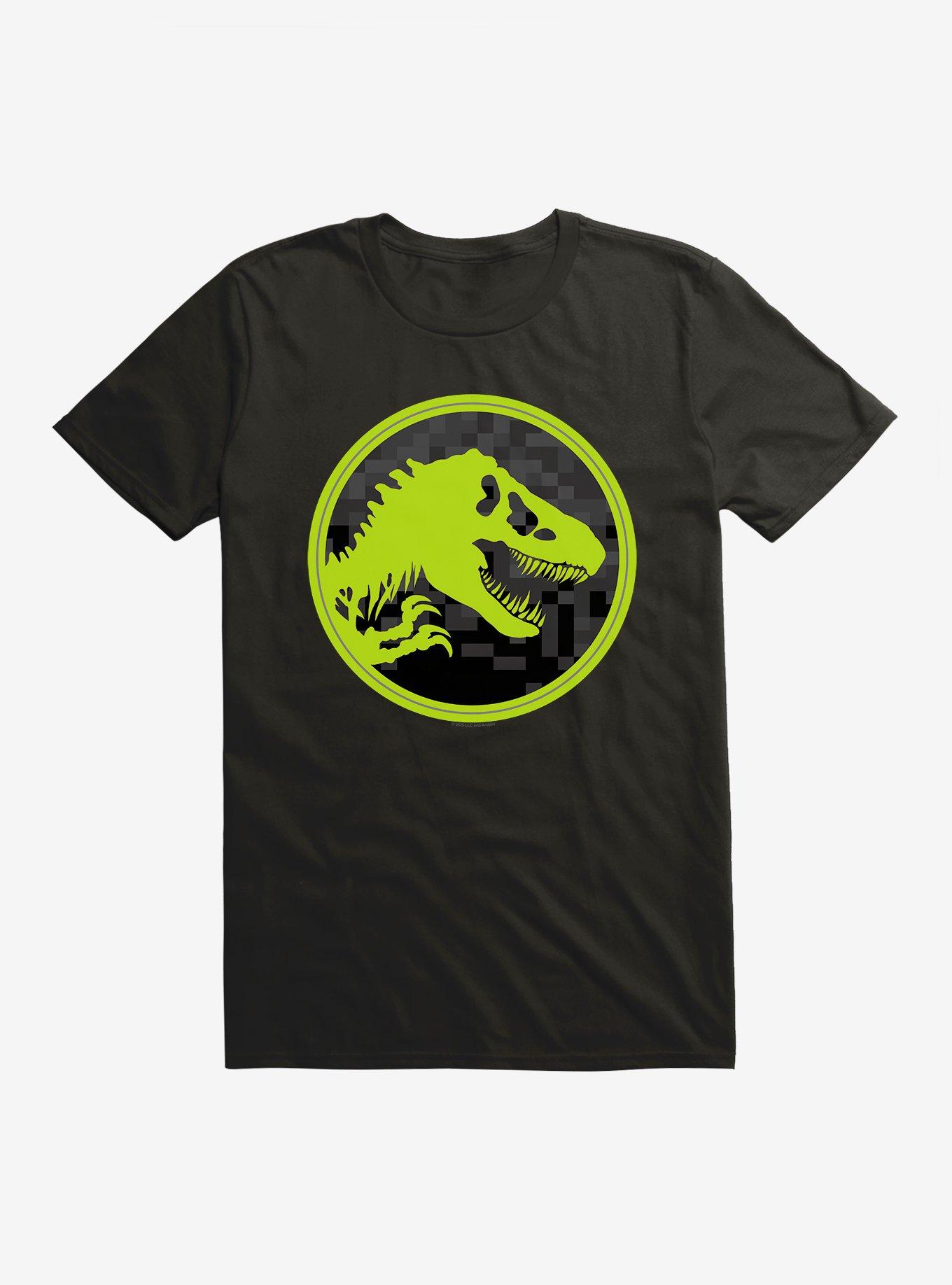 Jurassic World Green Neon Logo T-Shirt, BLACK, hi-res