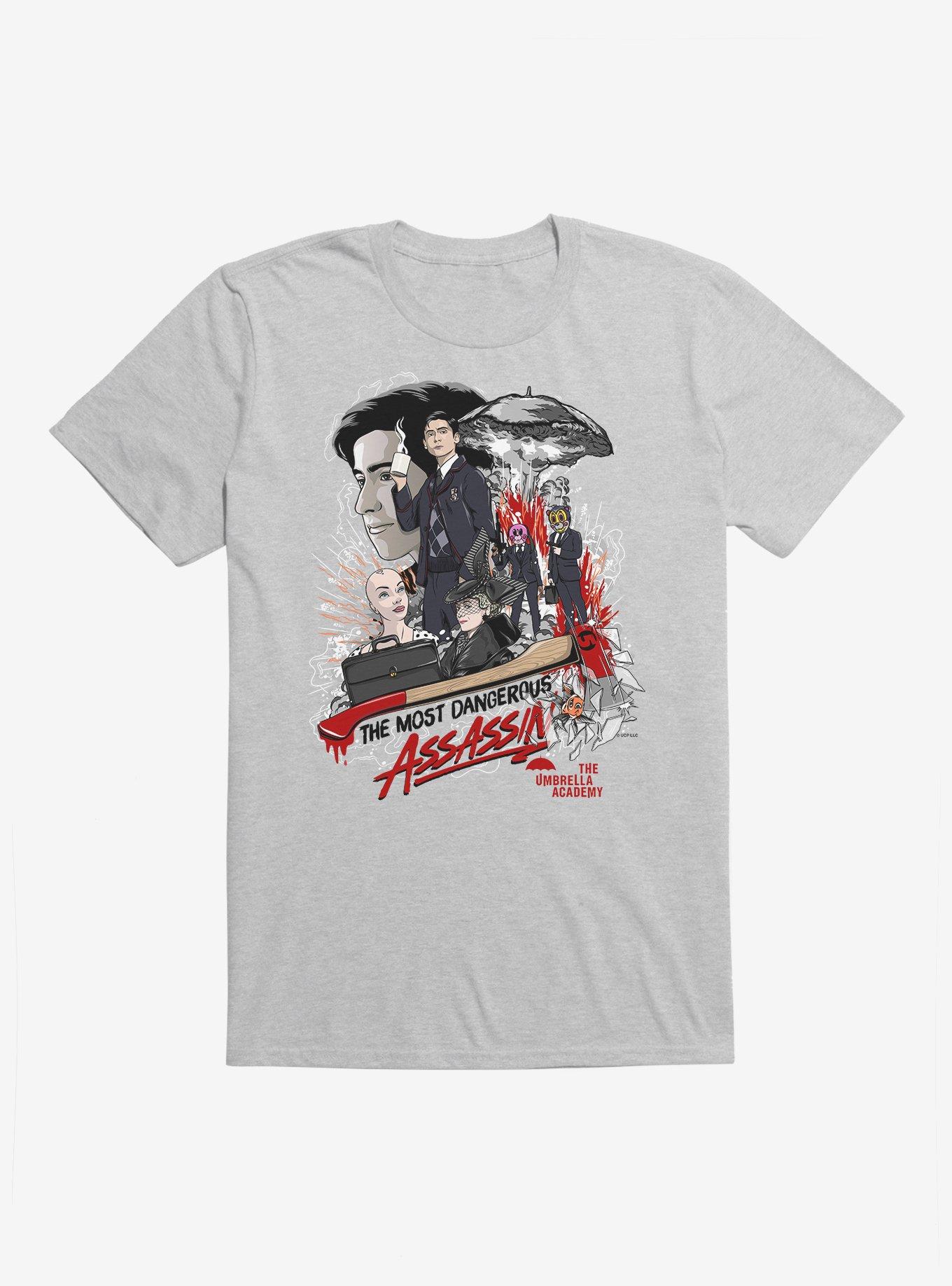 The Umbrella Academy Assassin Number Five T-Shirt, HEATHER GREY, hi-res