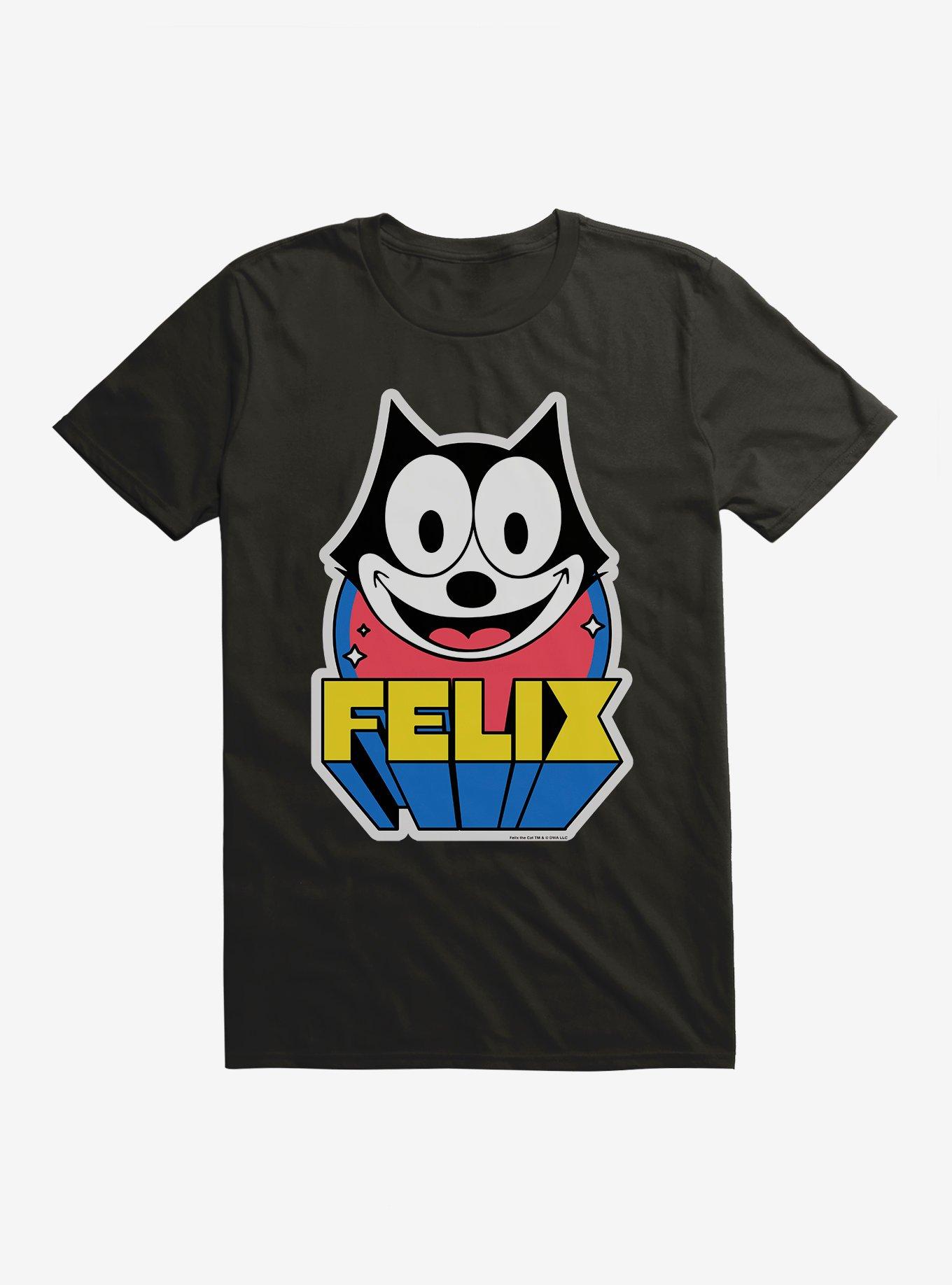 Felix The Cat 3D Block Text T-Shirt, BLACK, hi-res
