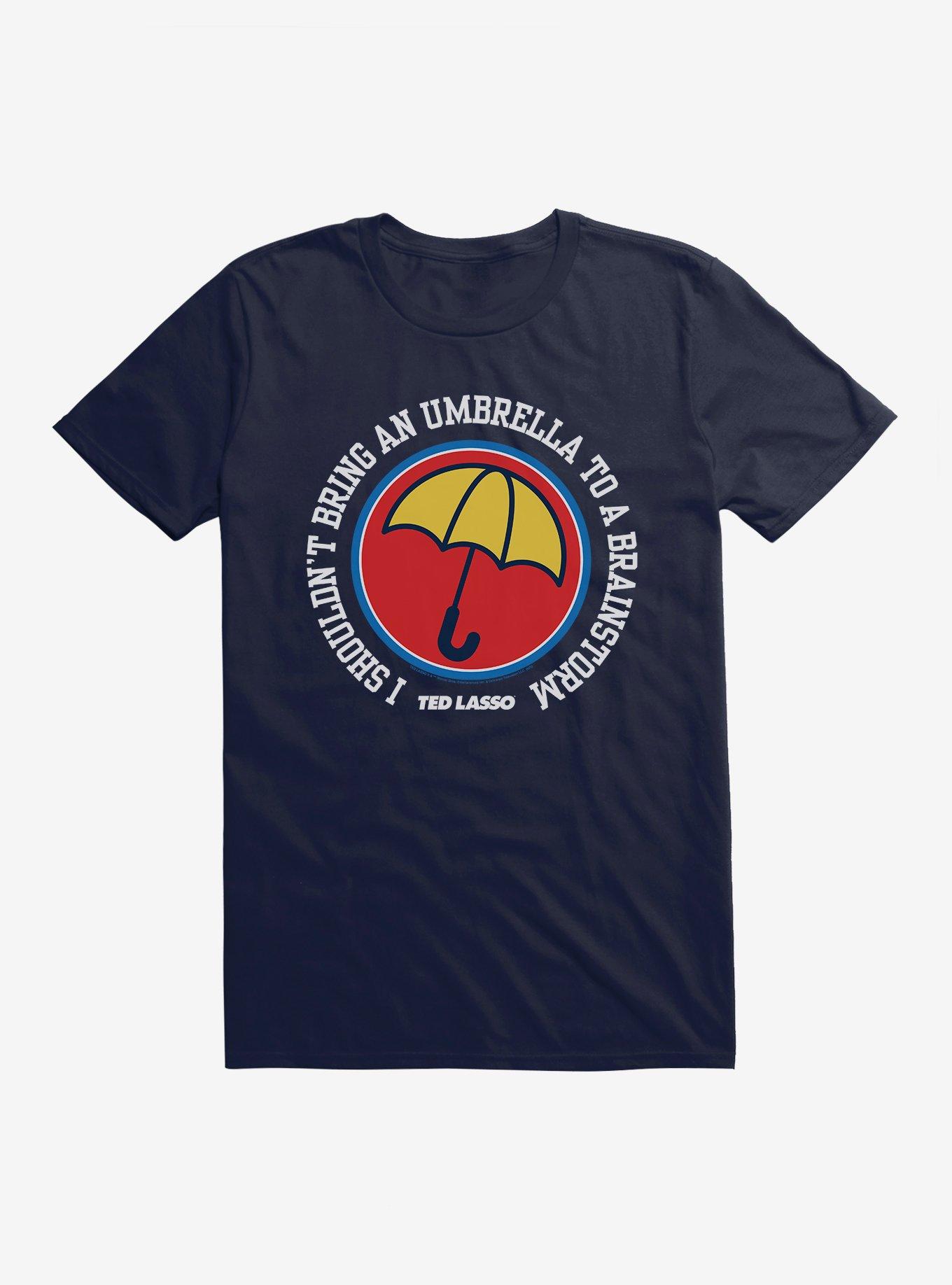 Ted Lasso Umbrella Brainstorm T-Shirt, NAVY, hi-res