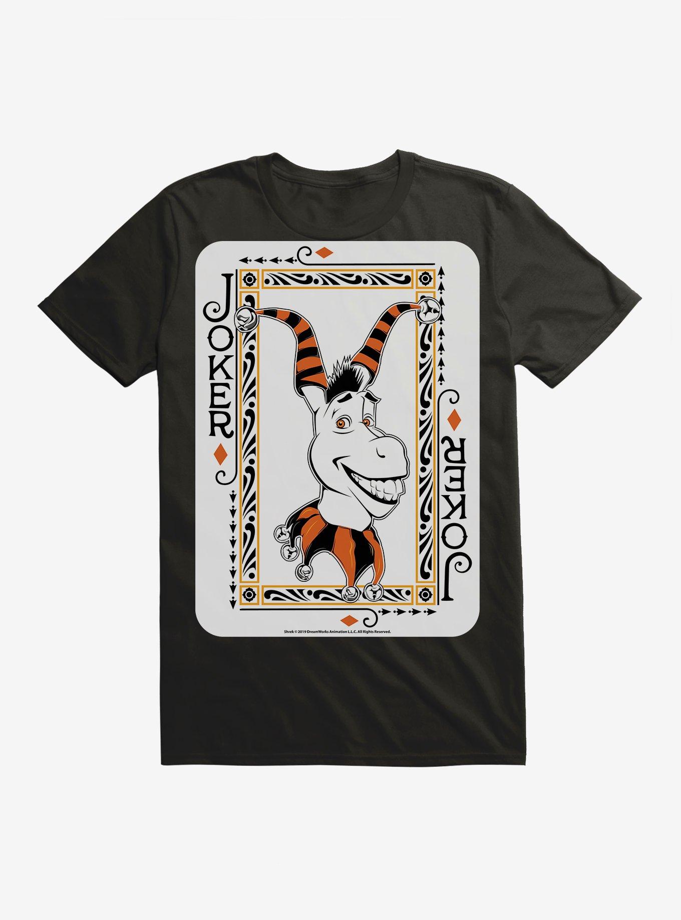 Shrek Donkey Joker Card T-Shirt, BLACK, hi-res