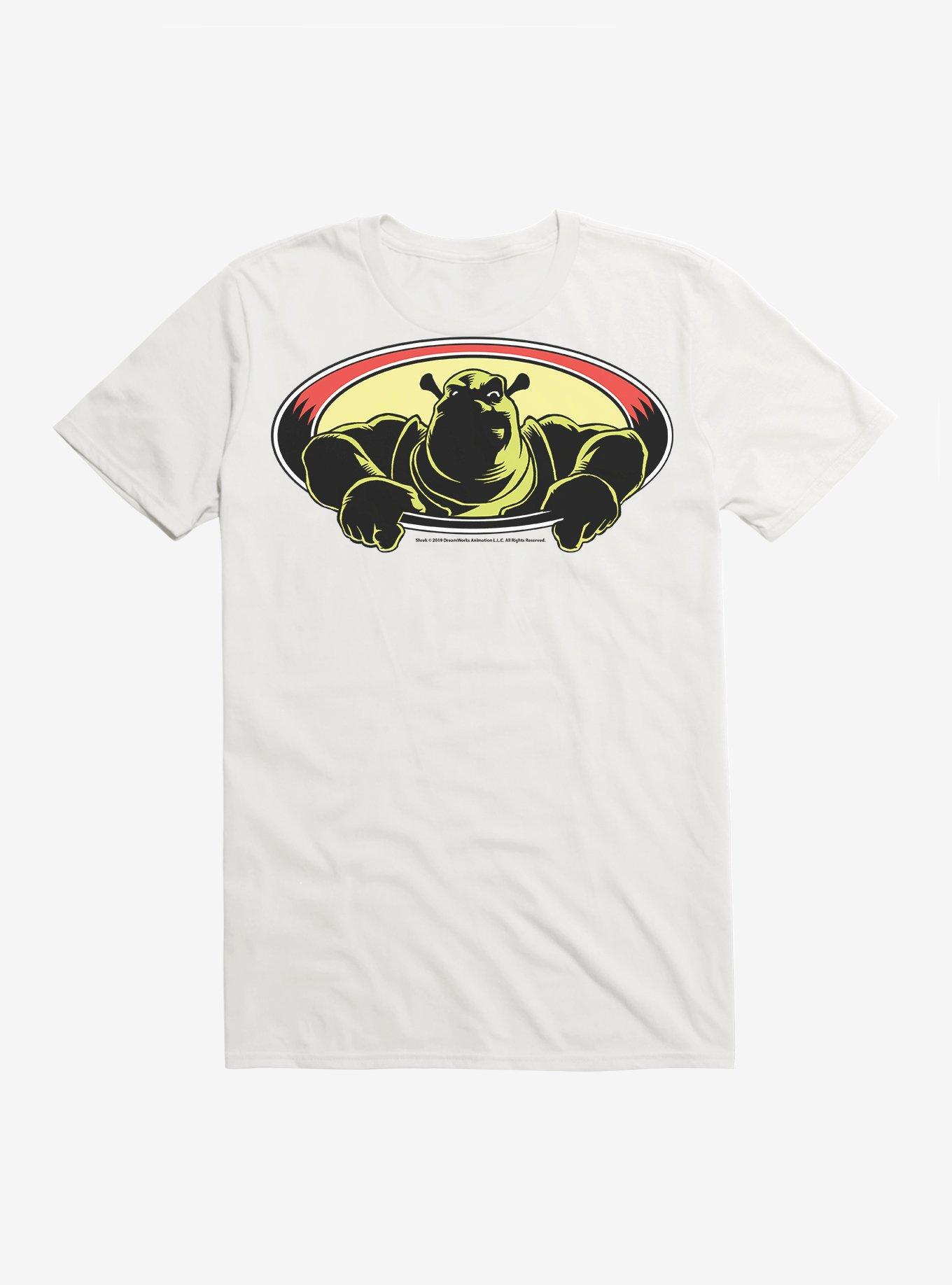 Shrek Oval Close Up T-Shirt, WHITE, hi-res