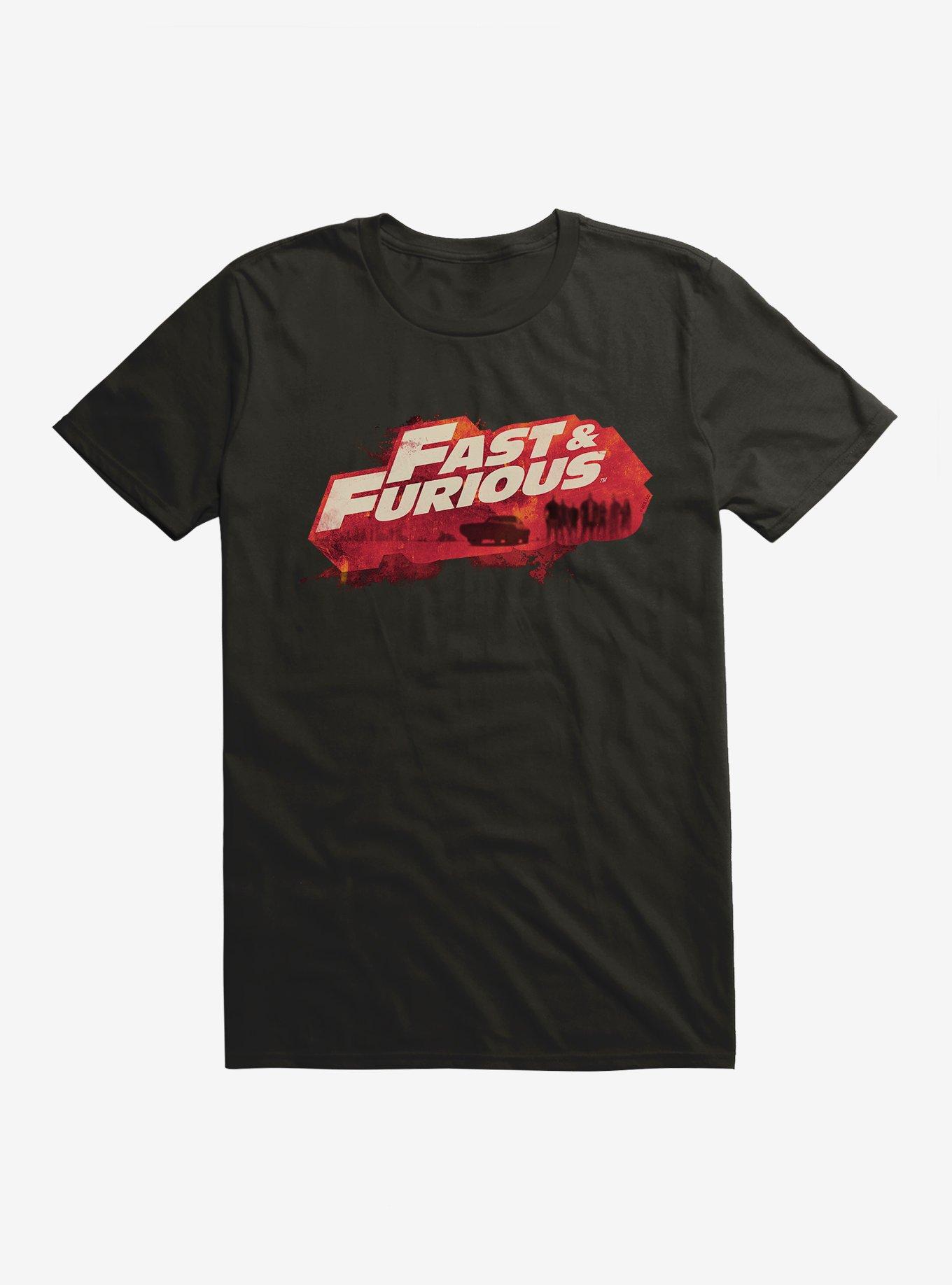 Fast & Furious Title Script Fill T-Shirt, BLACK, hi-res