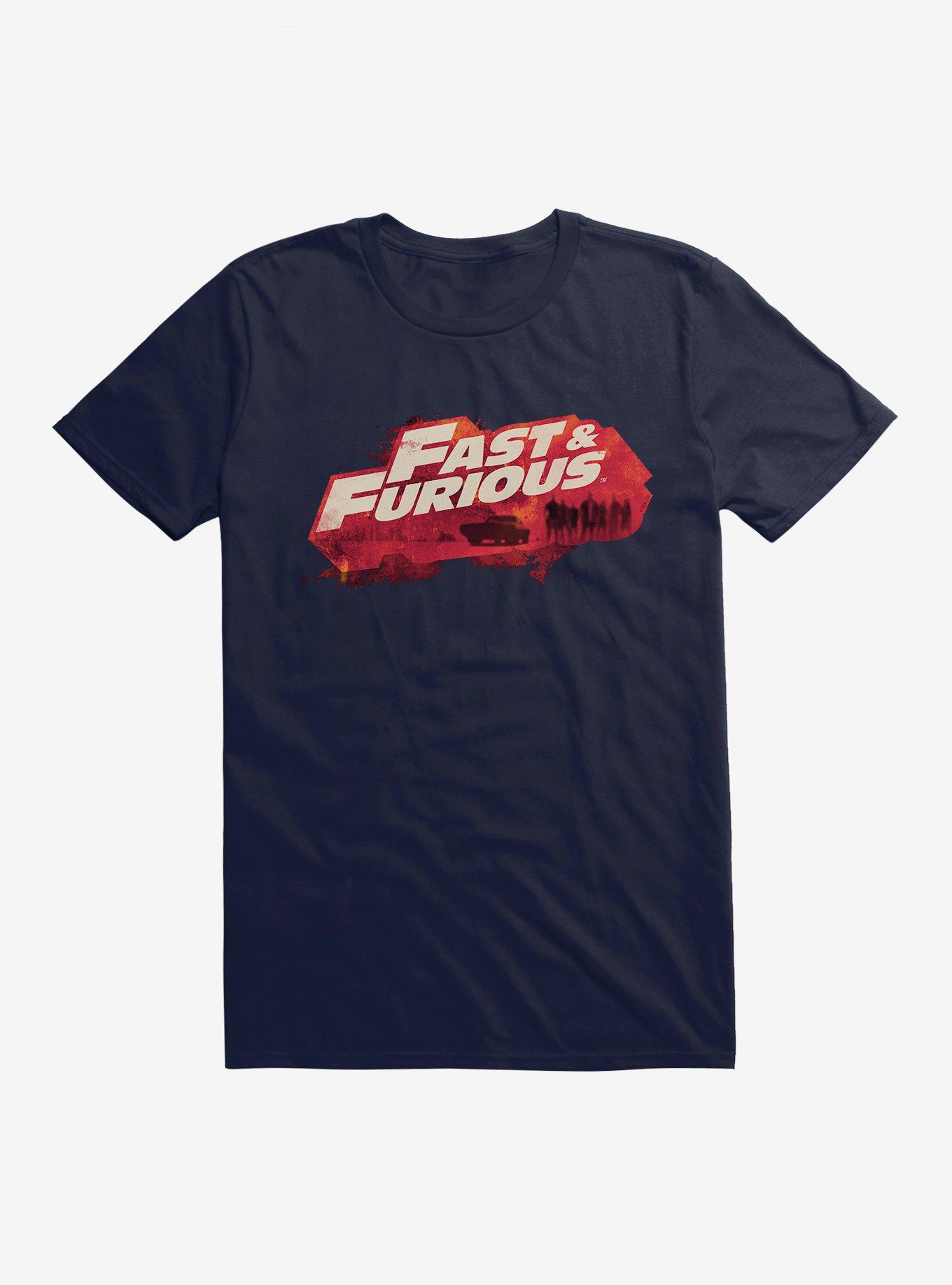 Fast & Furious Title Script Fill T-Shirt, NAVY, hi-res