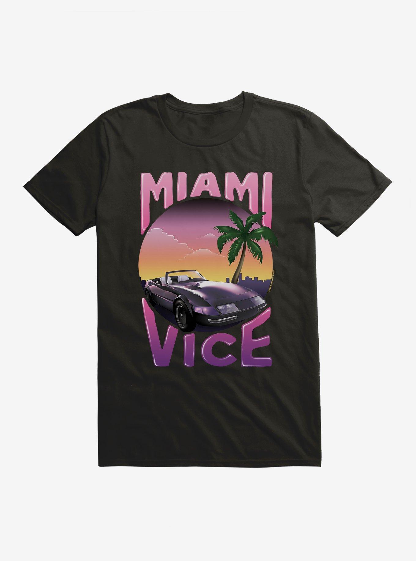 Miami Vice Sunset Drive T-Shirt, BLACK, hi-res