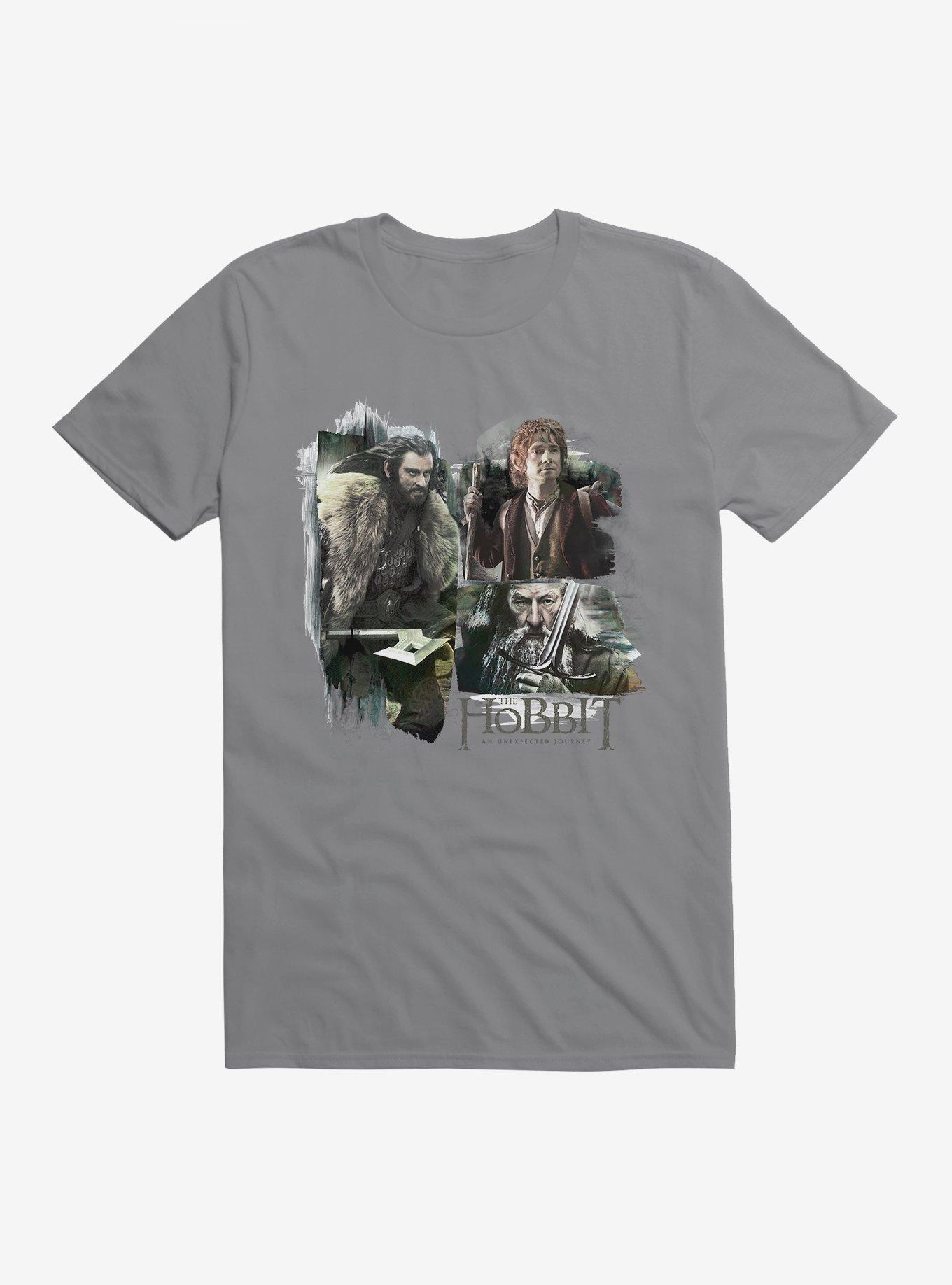 The Hobbit: An Unexpected Journey Thorin Bilbo Gandalf T-Shirt, STORM GREY, hi-res
