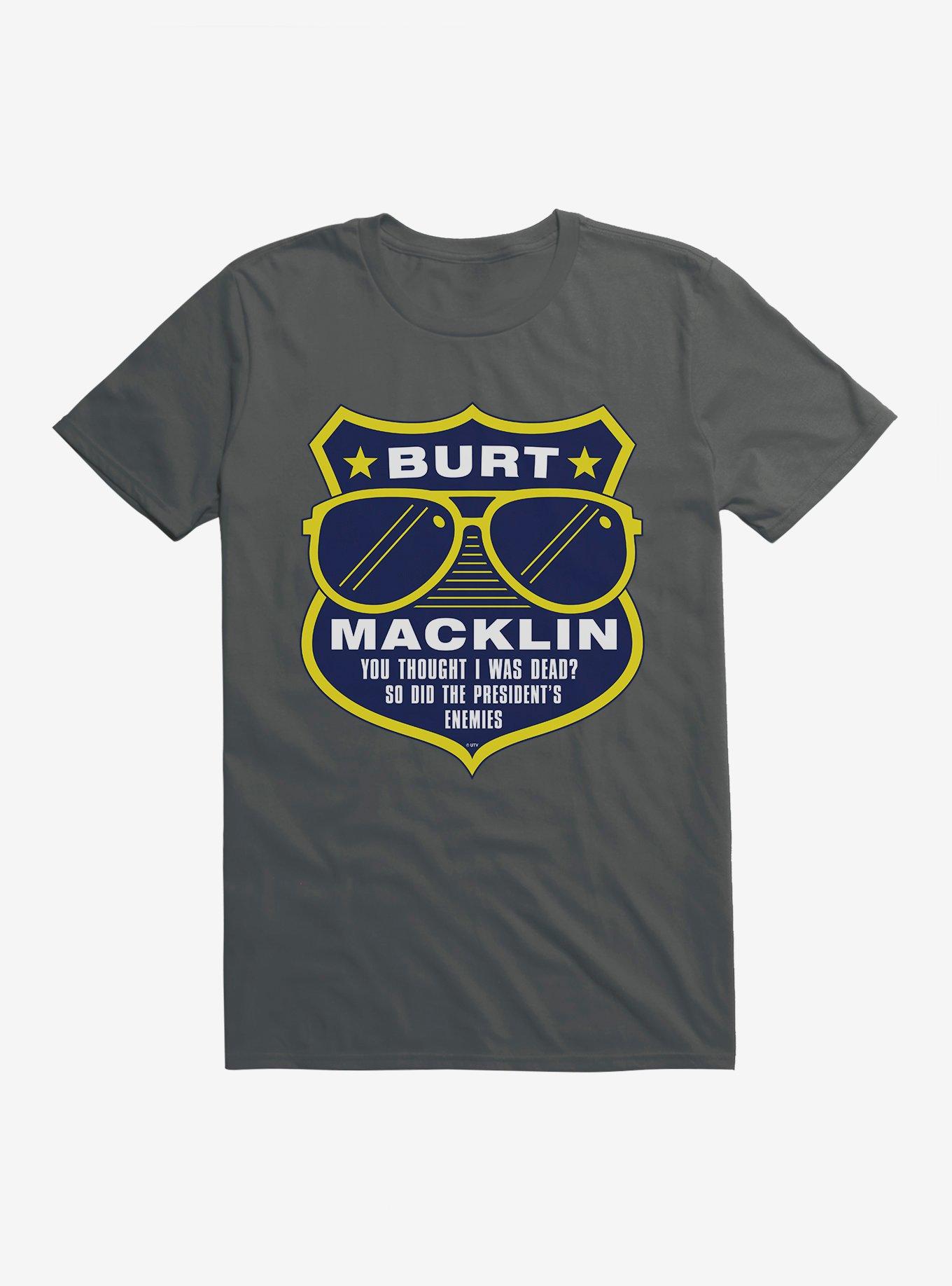 Parks And Recreation Burt Macklin Badge T-Shirt, CHARCOAL, hi-res