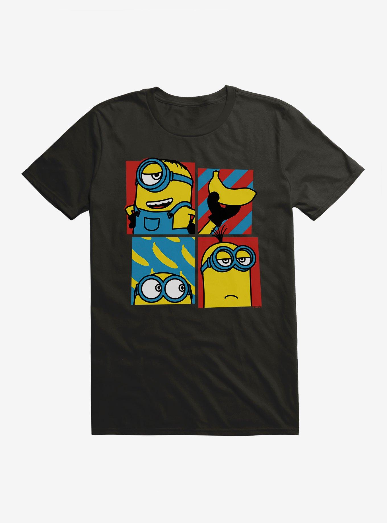 Minions Banana Pop Art T-Shirt, BLACK, hi-res