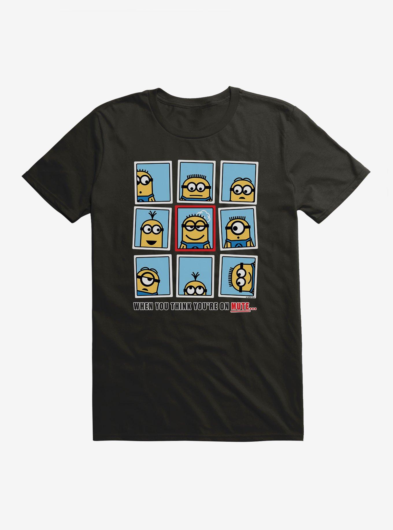 Minions When You Think You're On Mute T-Shirt, BLACK, hi-res