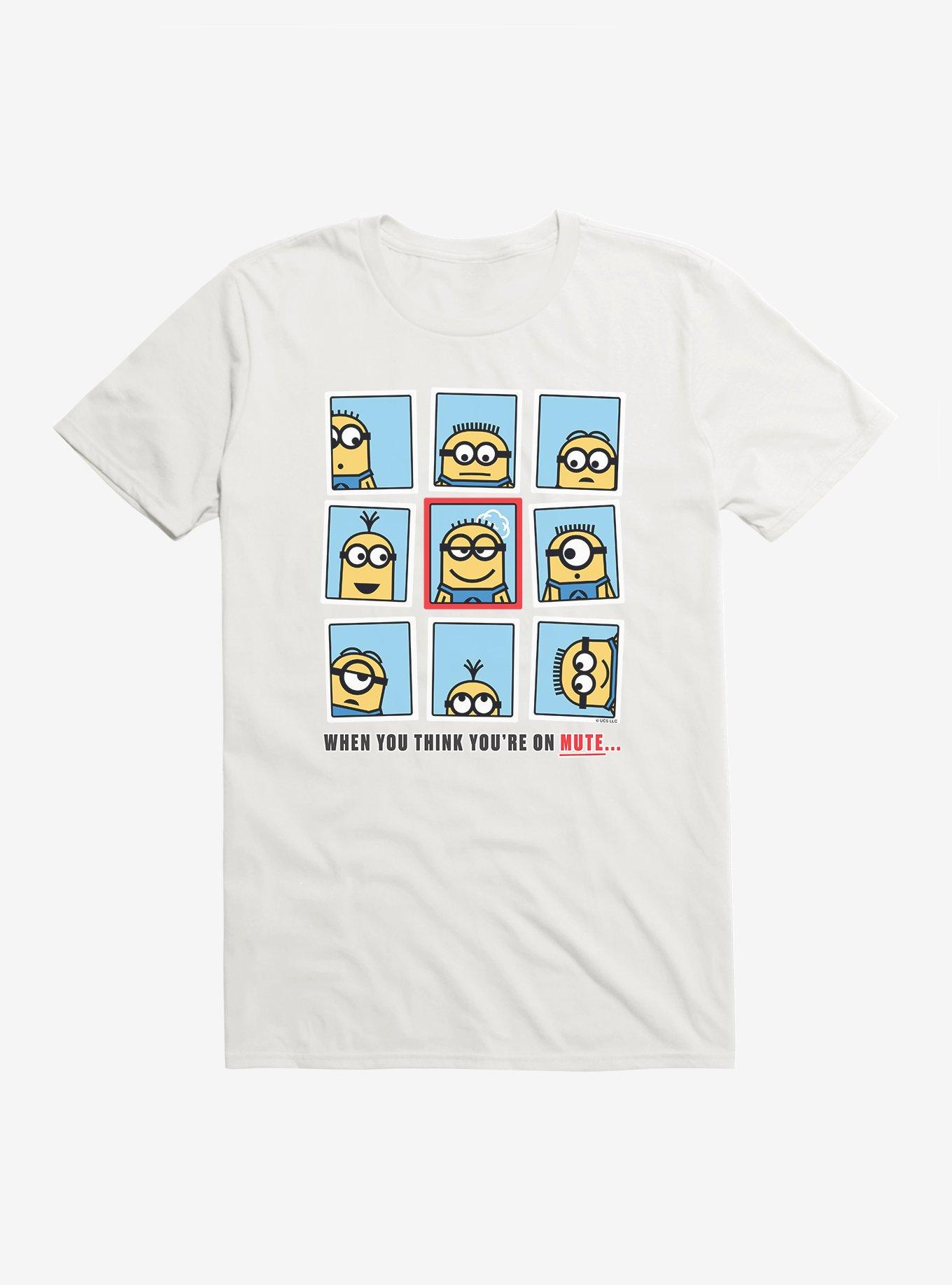 Minions When You Think You're On Mute T-Shirt, WHITE, hi-res