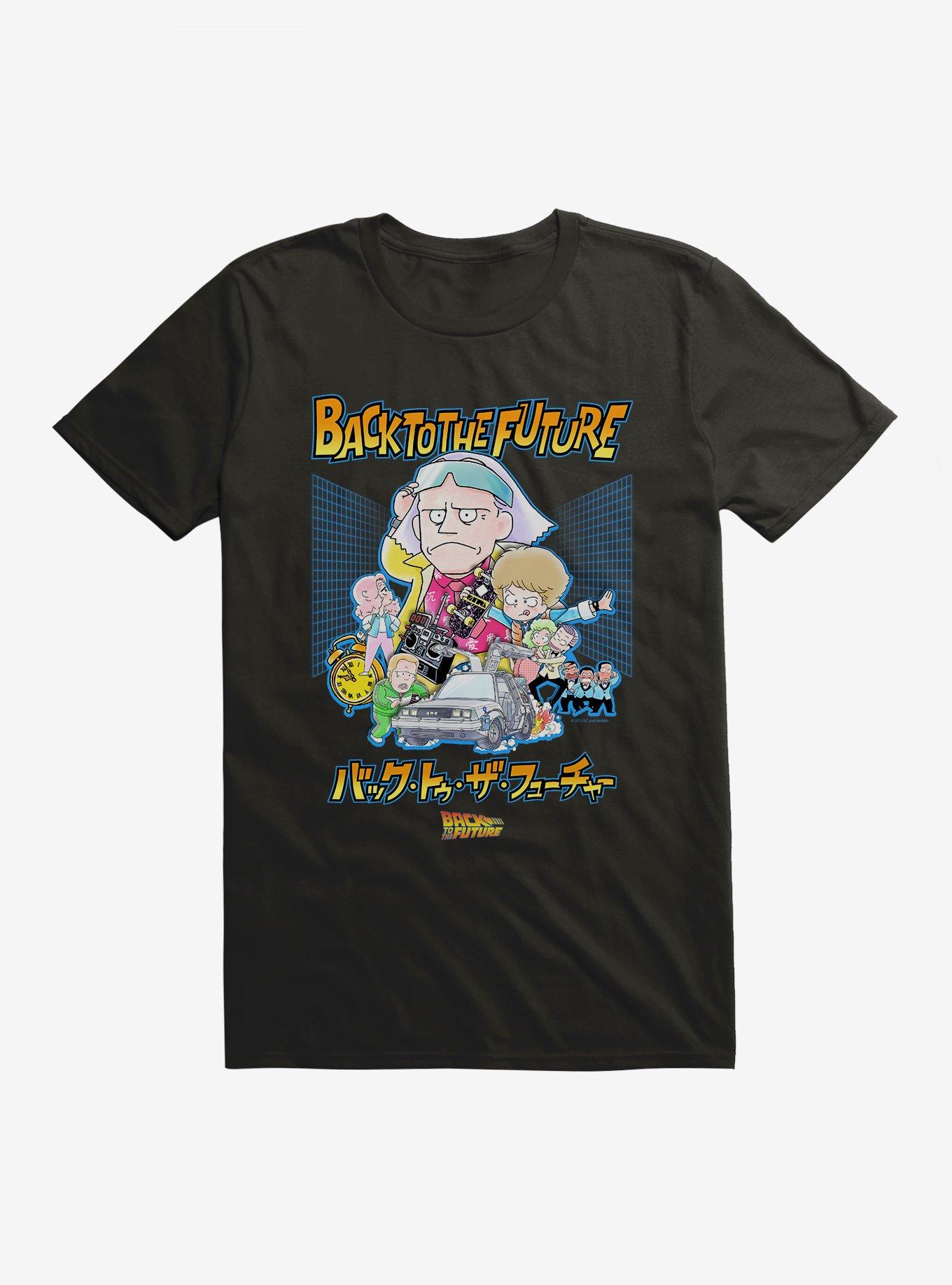 Back To The Future Anime Collage T-Shirt, BLACK, hi-res