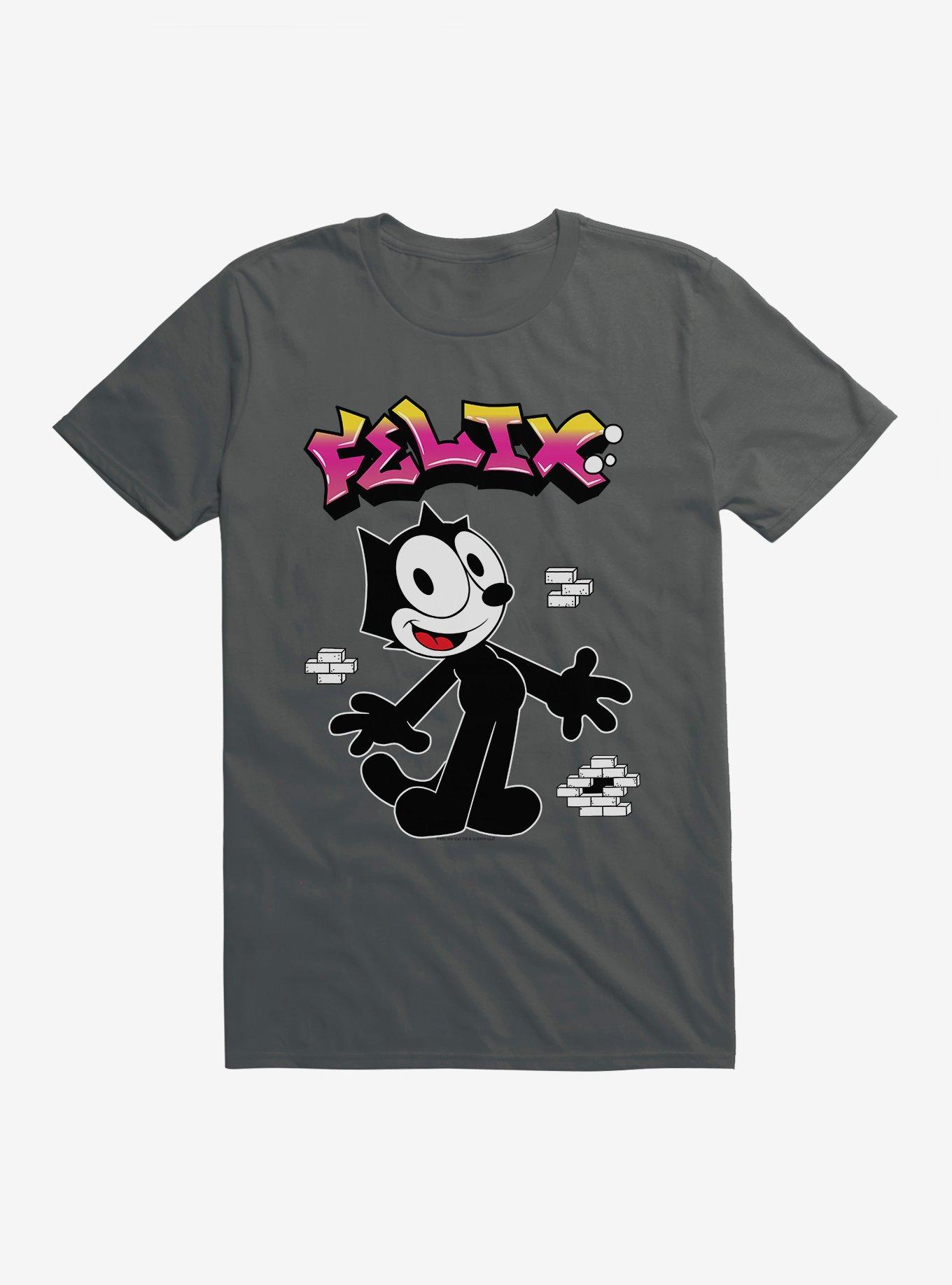 Felix The Cat Graffiti Art Brick Wall T-Shirt, , hi-res