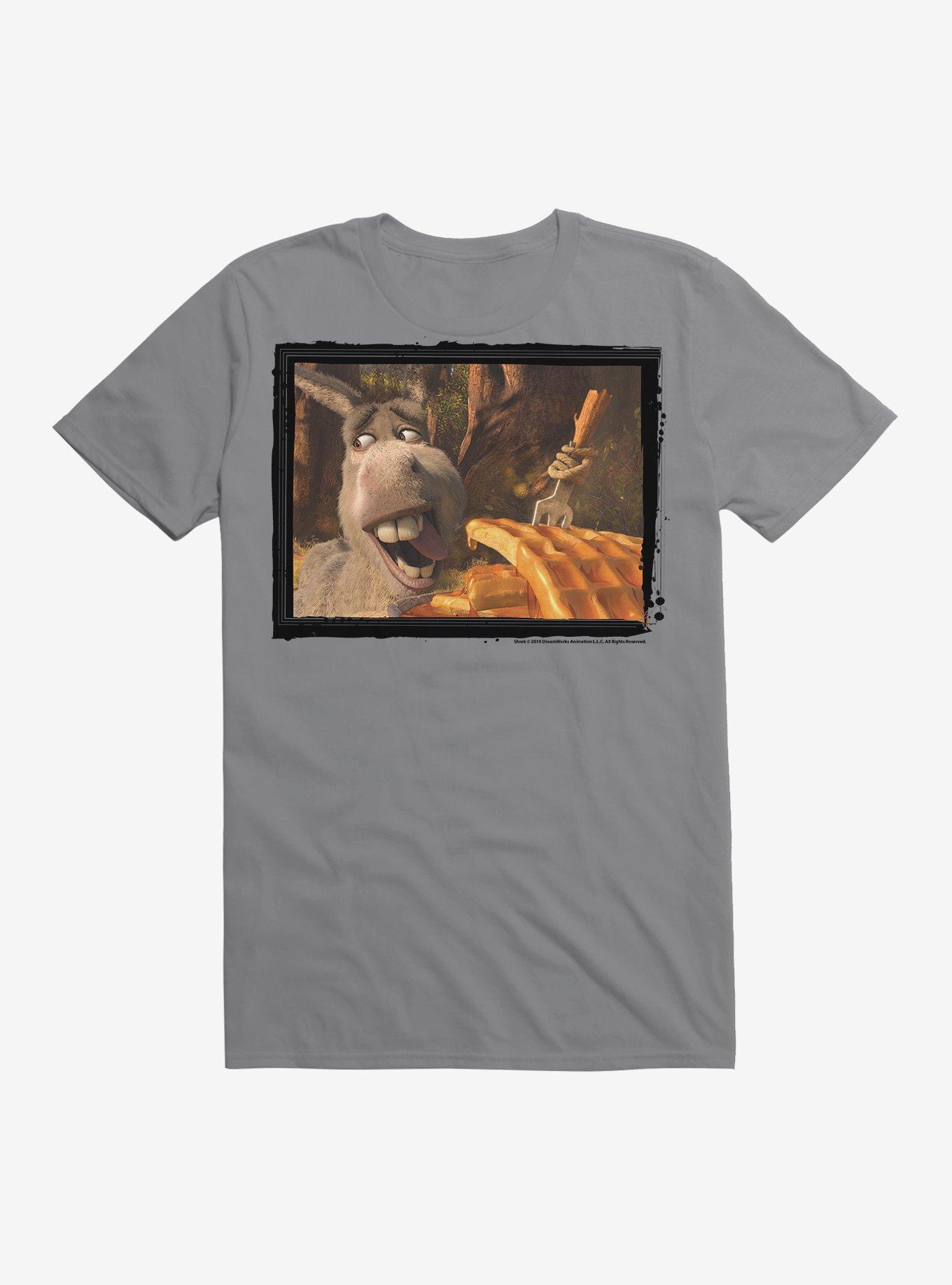 Shrek Donkey Eating Waffles T-Shirt, STORM GREY, hi-res