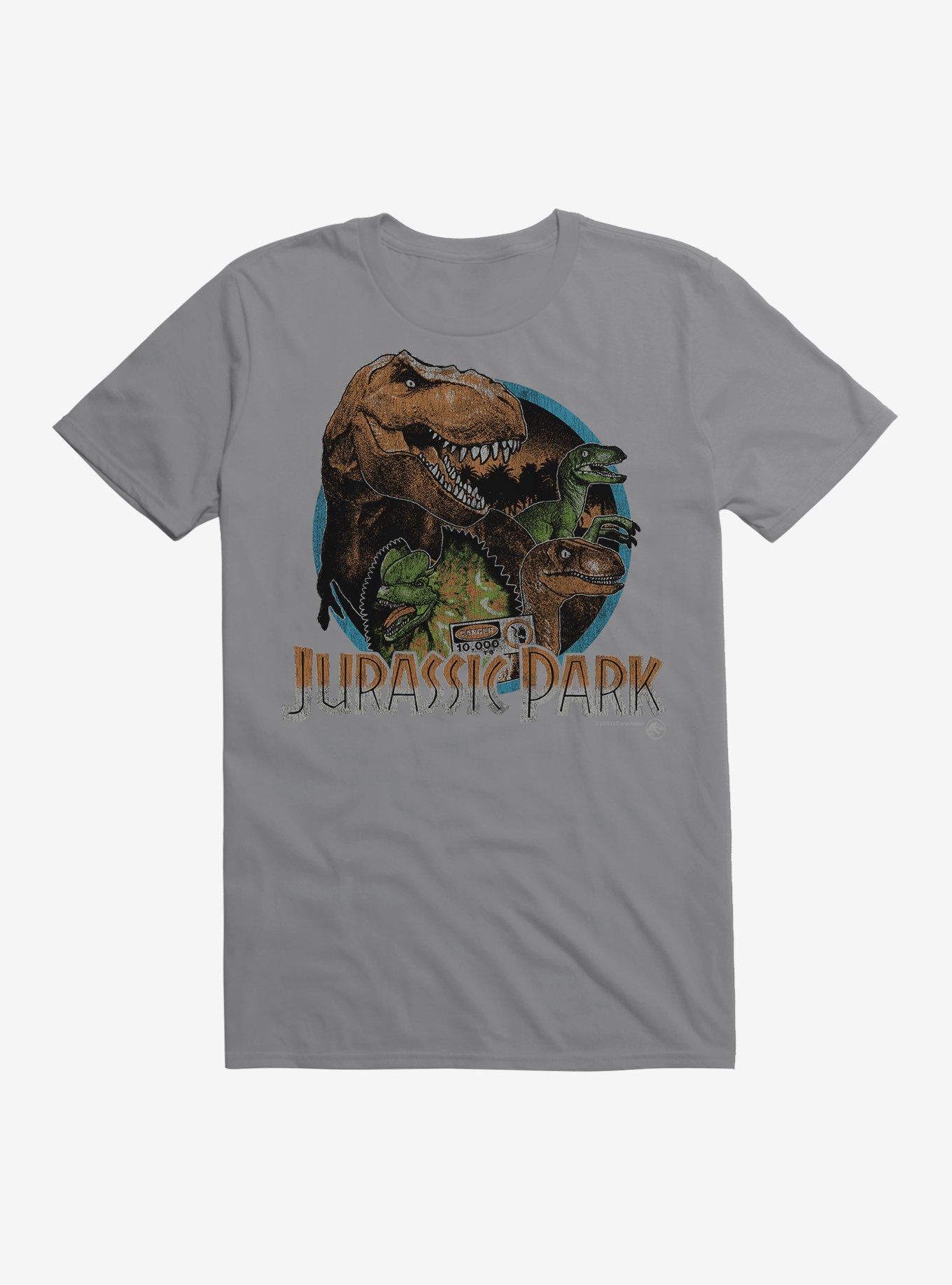 Jurassic Park Vintage Pack Circle Black T-Shirt, , hi-res