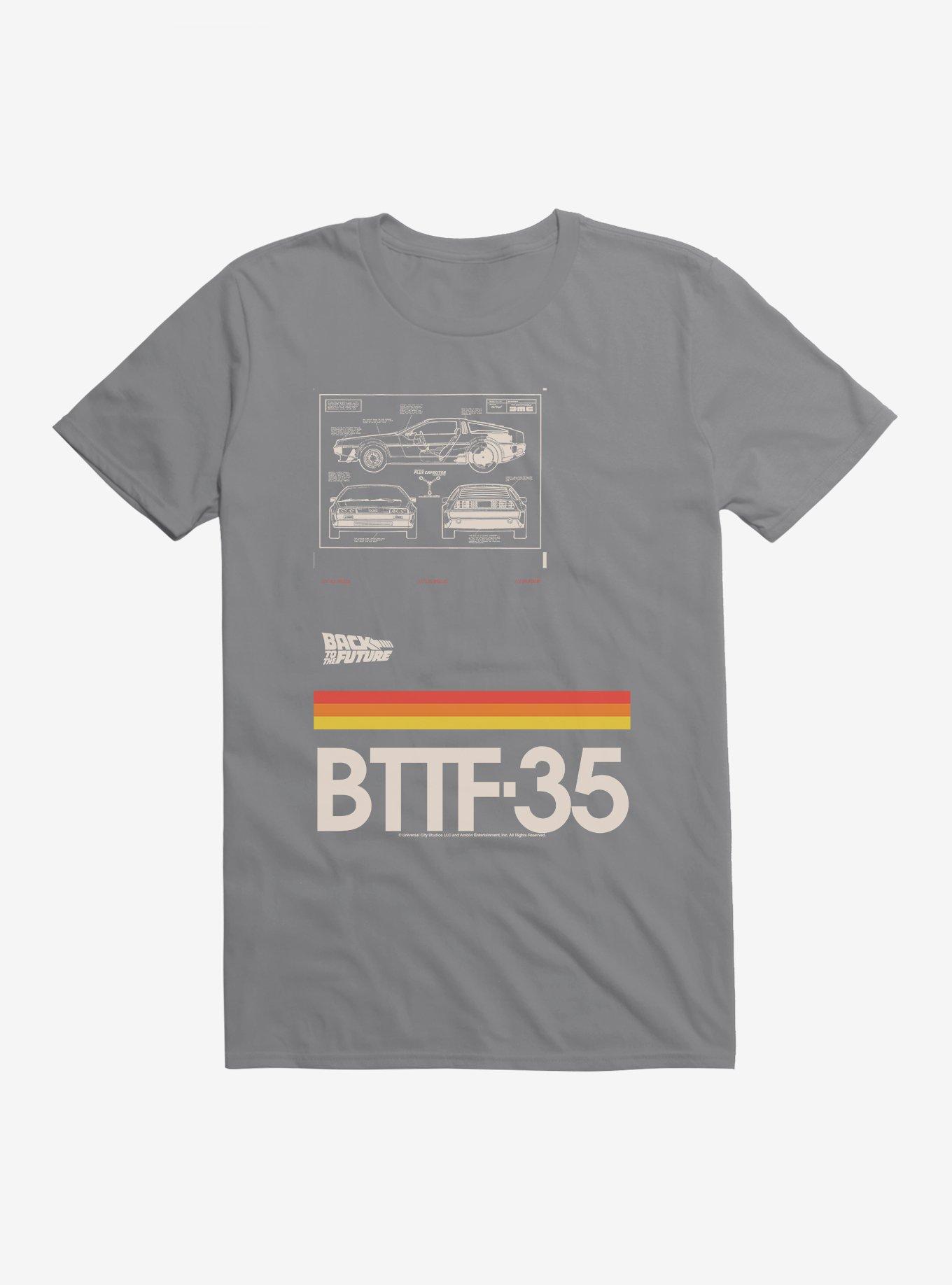 Back To The Future DeLorean Diagram T-Shirt, STORM GREY, hi-res