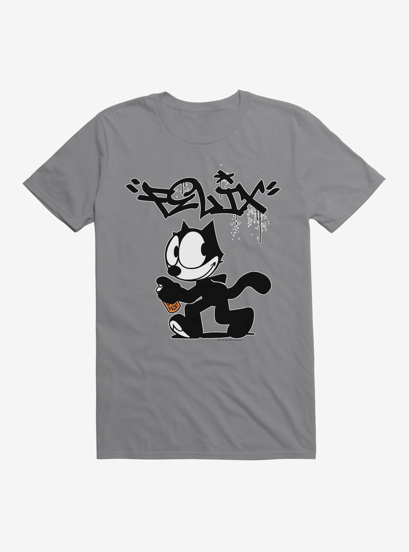 Felix The Cat Spray Painting Felix T-Shirt, STORM GREY, hi-res