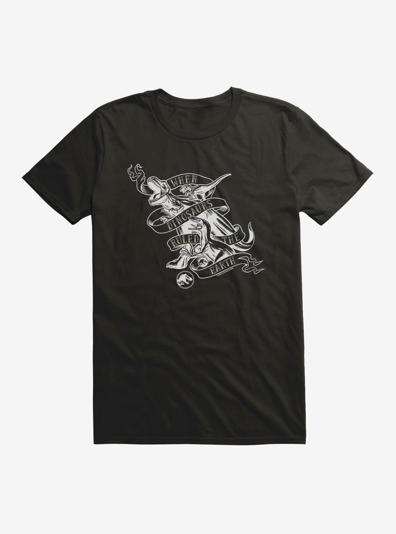 Jurassic World When Dinosaurs Ruled Black And White T-Shirt, , hi-res
