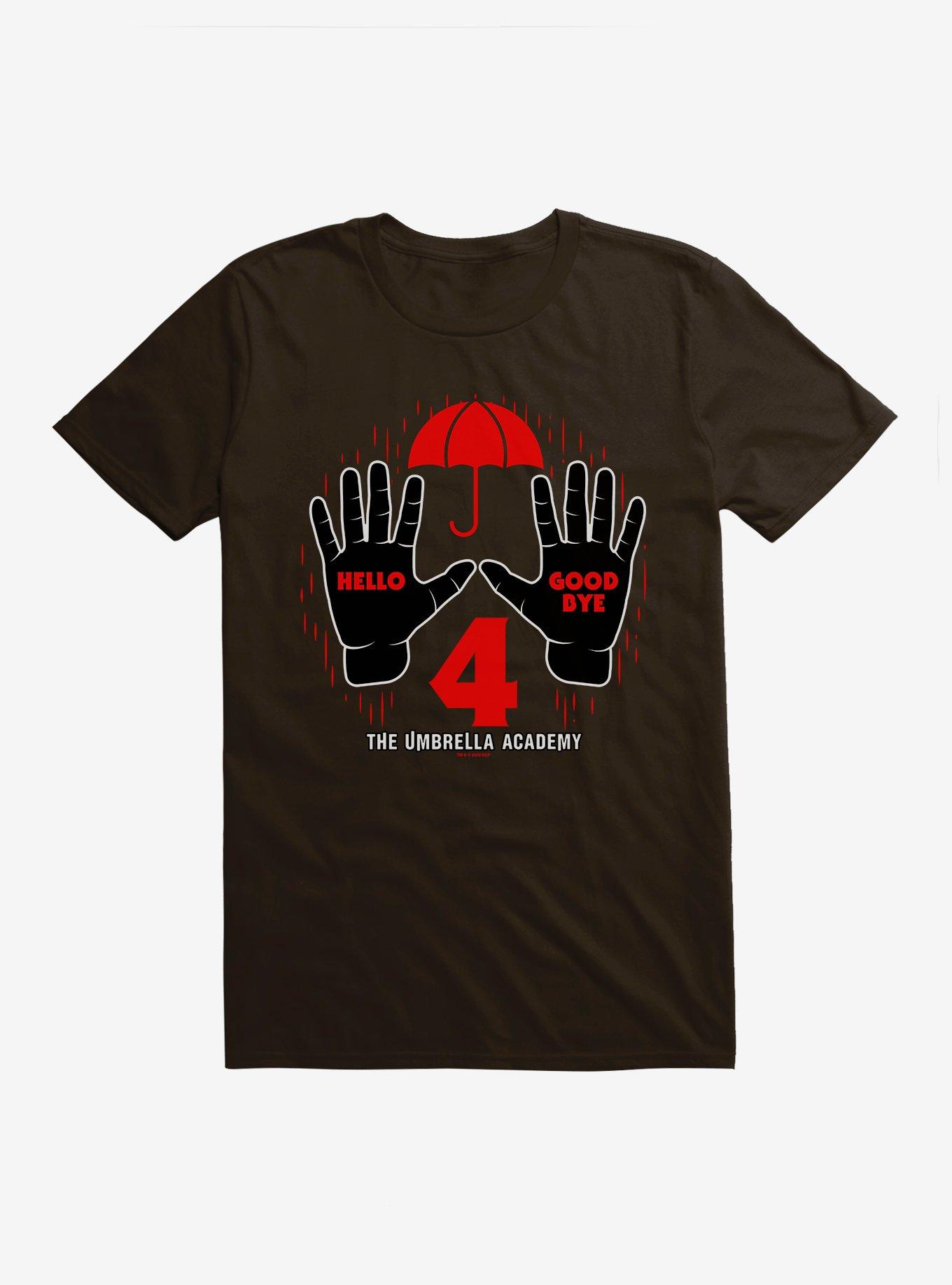 The Umbrella Academy Hello Goodbye T-Shirt, DARK CHOCOLATE, hi-res