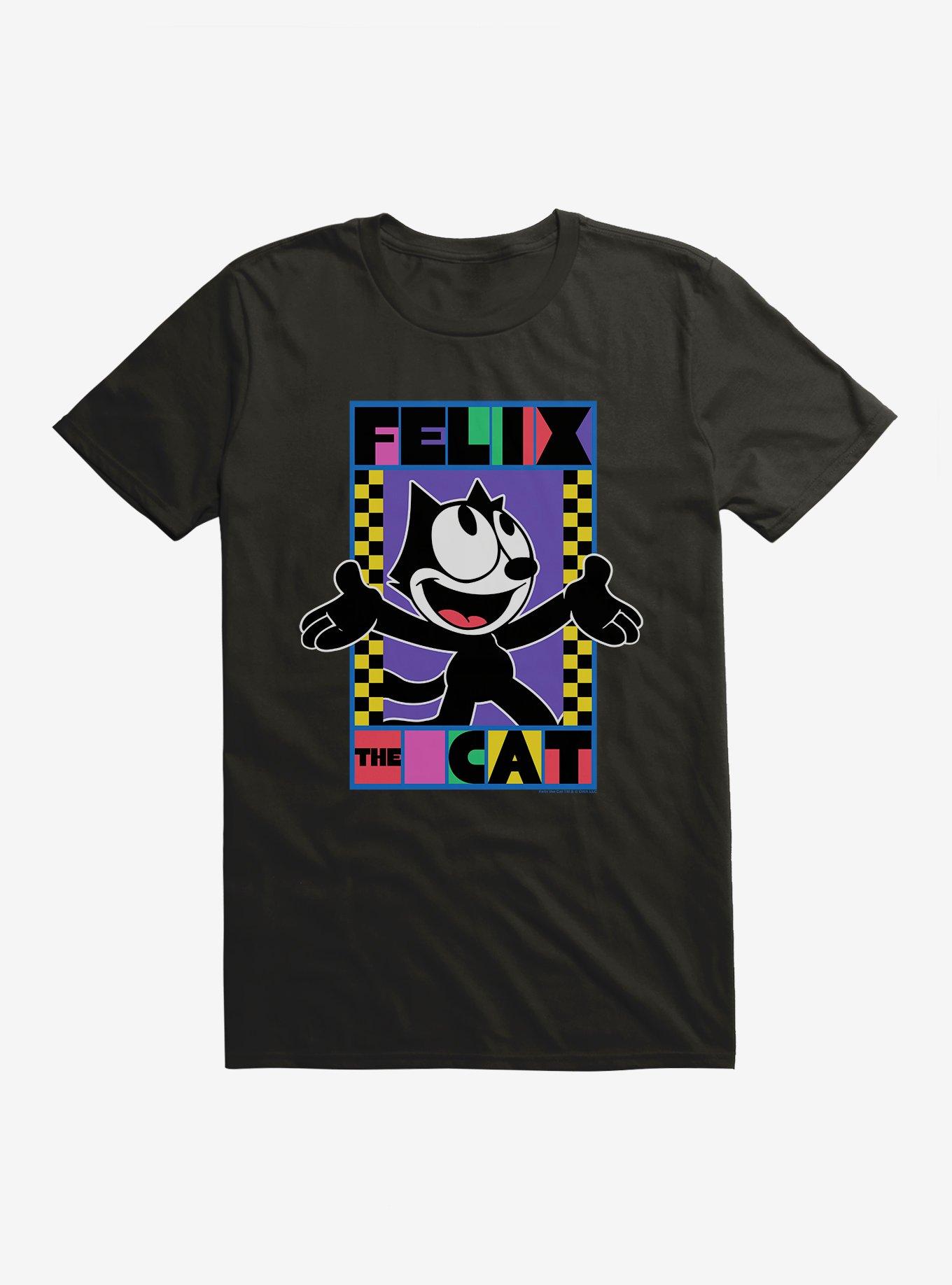 Felix The Cat 90s Checkers Graphic T-Shirt, BLACK, hi-res