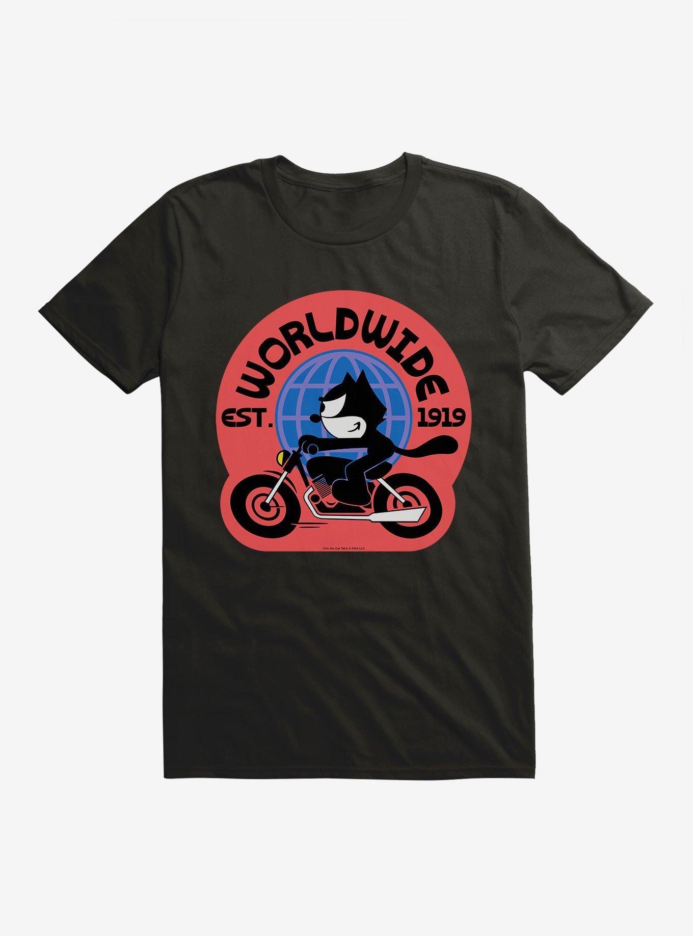 Felix The Cat Worldwide Motorcycle T-Shirt