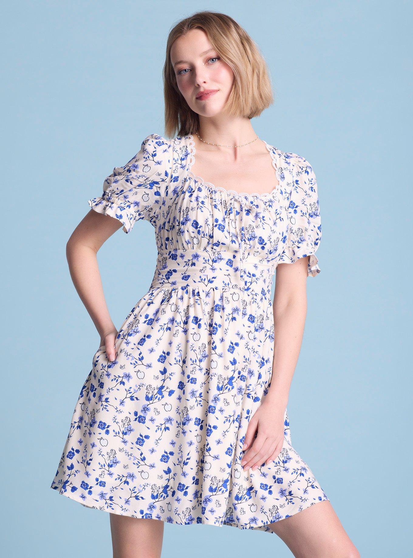 Disney Snow White And The Seven Dwarfs Floral Allover Print Dress