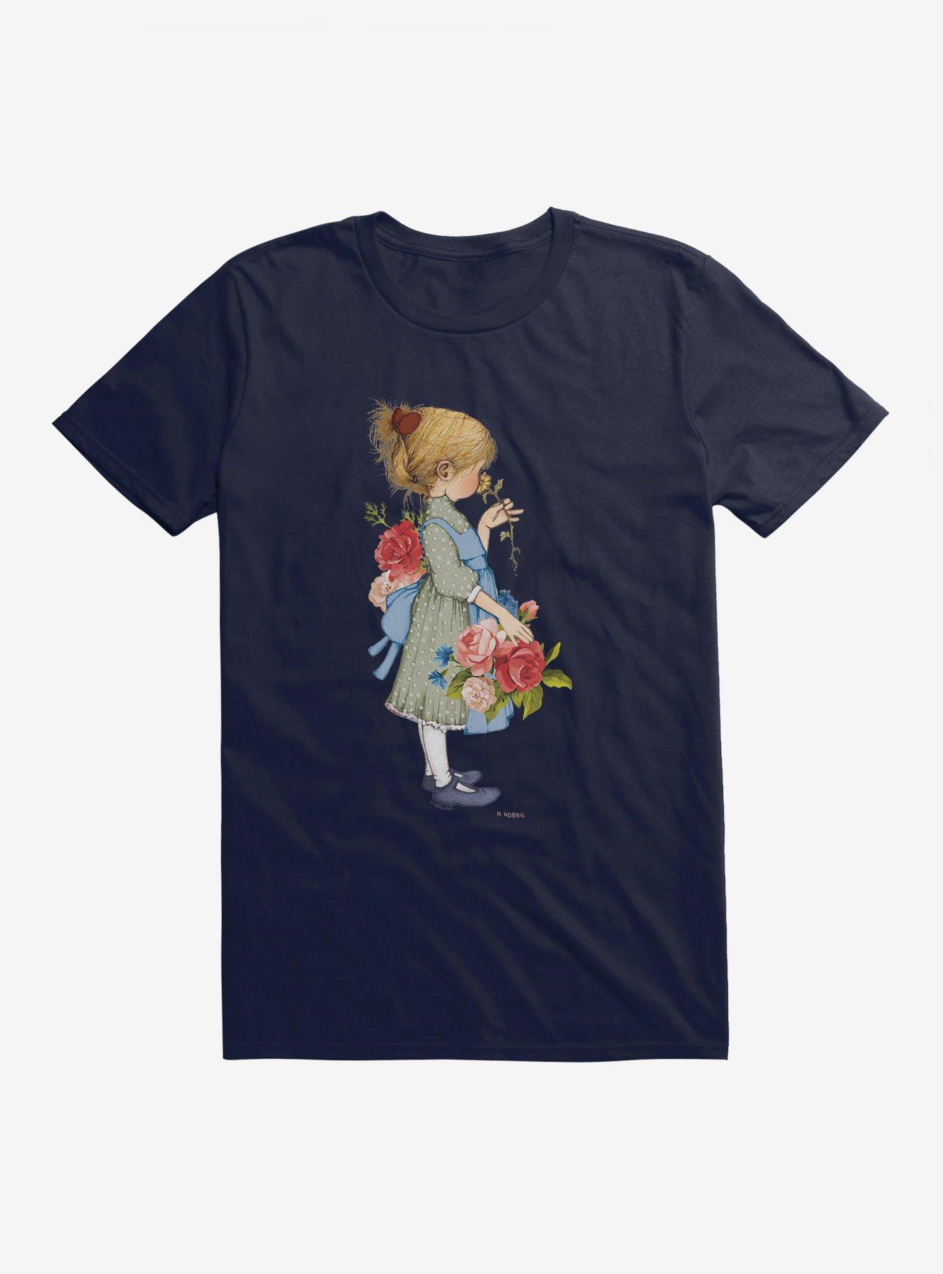 Holly Hobbie Smell The Flowers T-Shirt, NAVY, hi-res