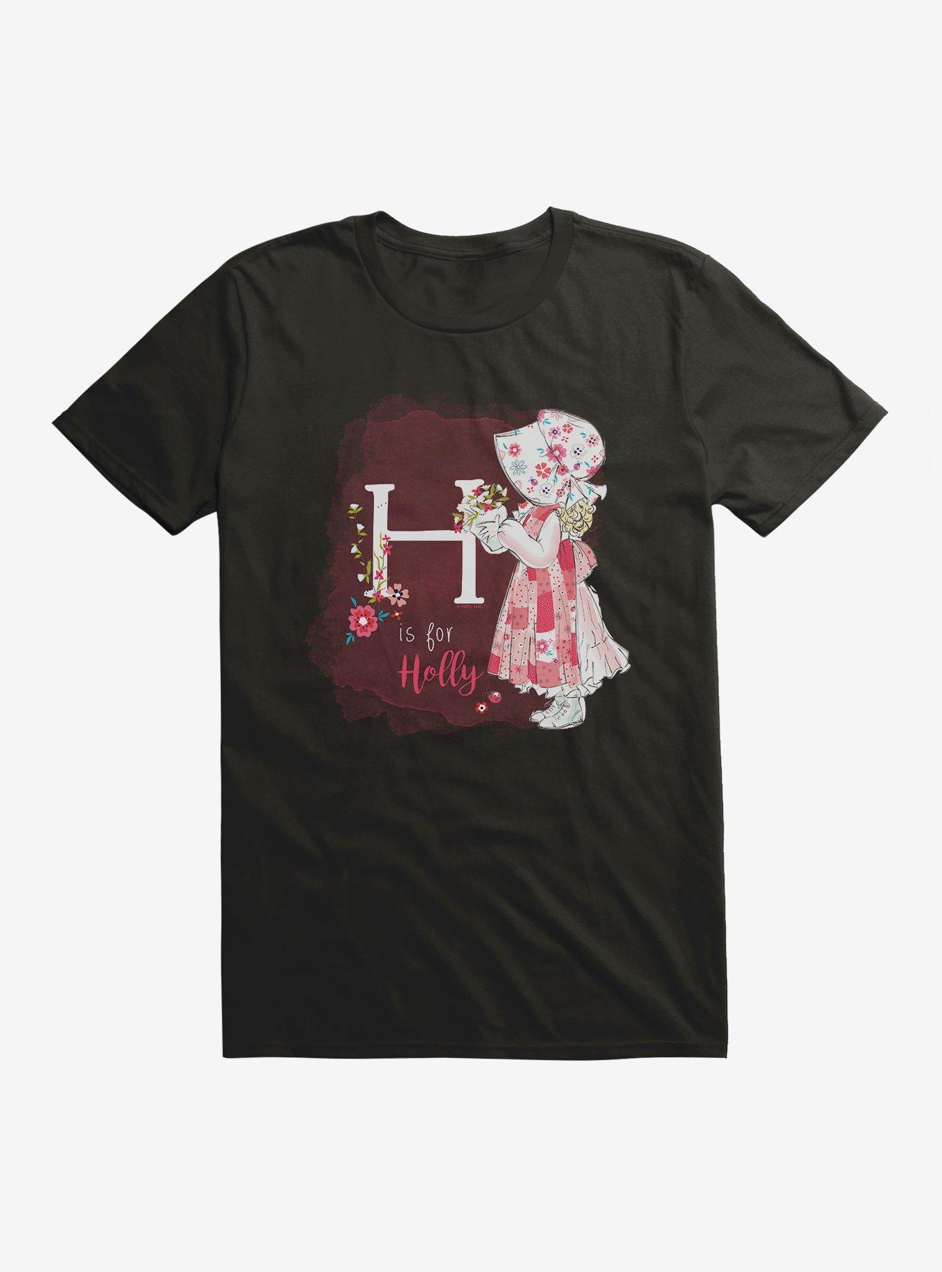 Holly Hobbie H Is For Holly T-Shirt, BLACK, hi-res