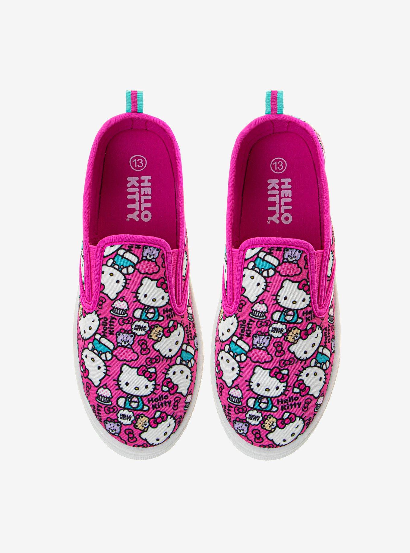 Hello Kitty Womens Slip On Canvas Sneakers, BRIGHT WHITE, hi-res