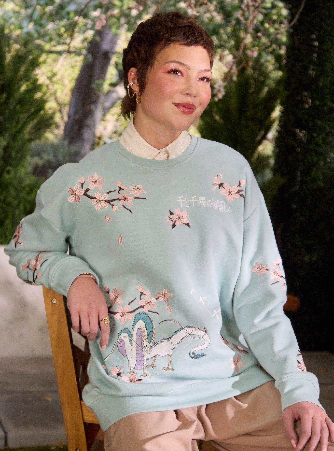 Her Universe Studio Ghibli® Spirited Away Haku Cherry Blossoms Embroidered Sweatshirt, , hi-res