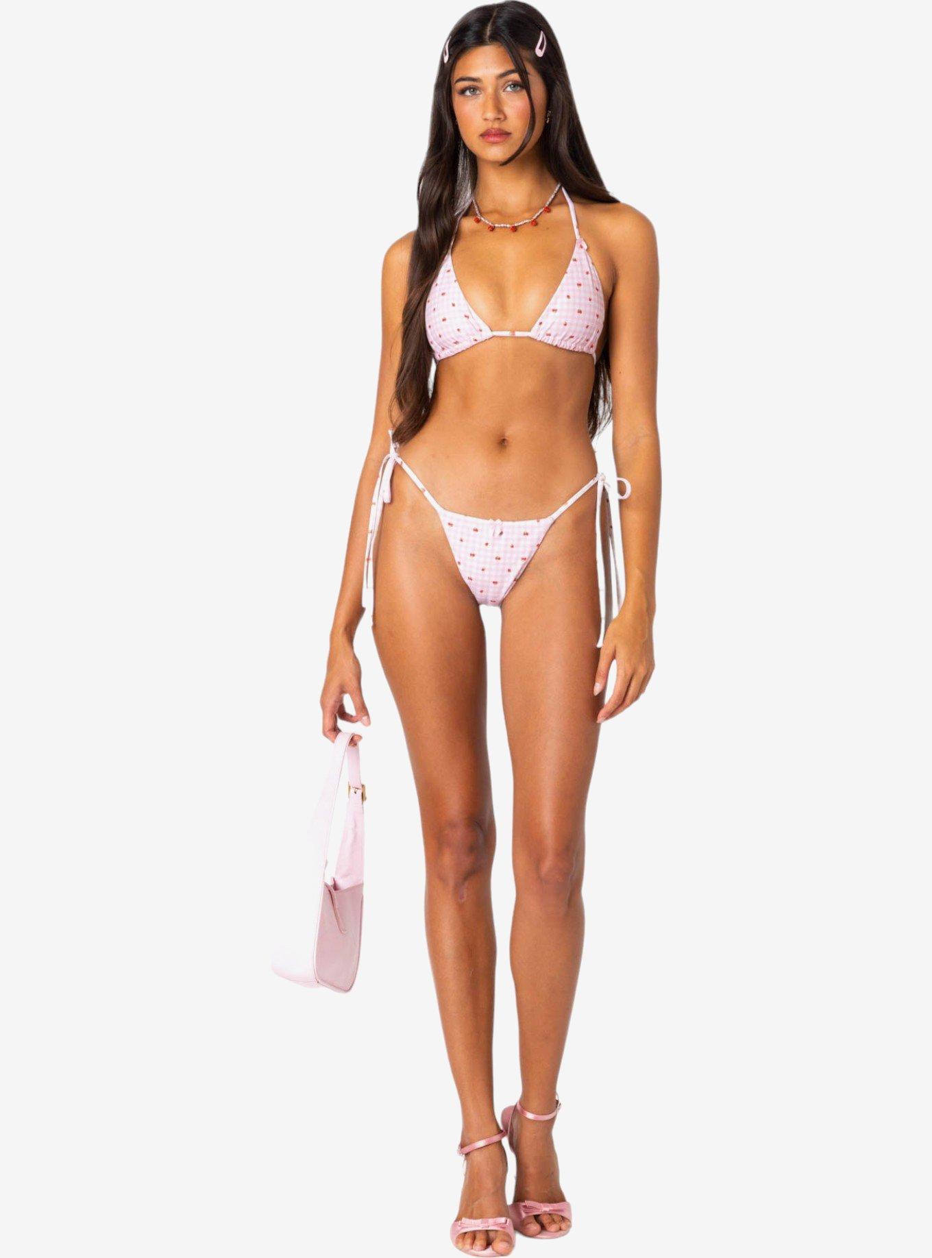 Edikted Picnic String Bikini Bottom, PINK, hi-res