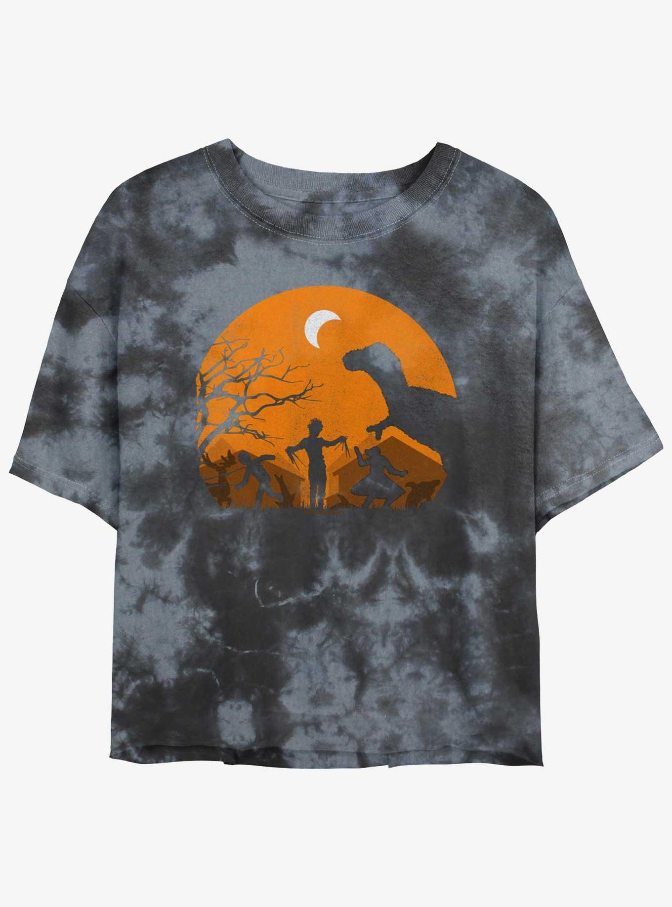 Edward Scissorhands Haunt Circle Girls Tie-Dye Crop T-Shirt, , hi-res