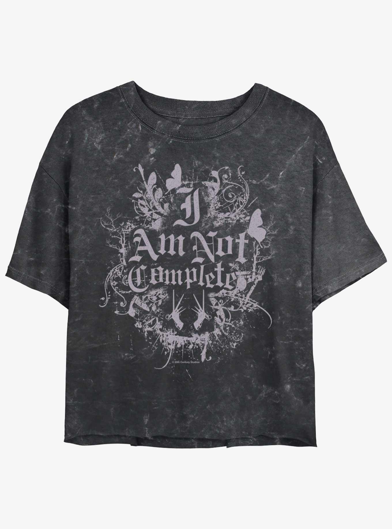 Edward Scissorhands Not Complete Girls Mineral Wash Crop T-Shirt, , hi-res