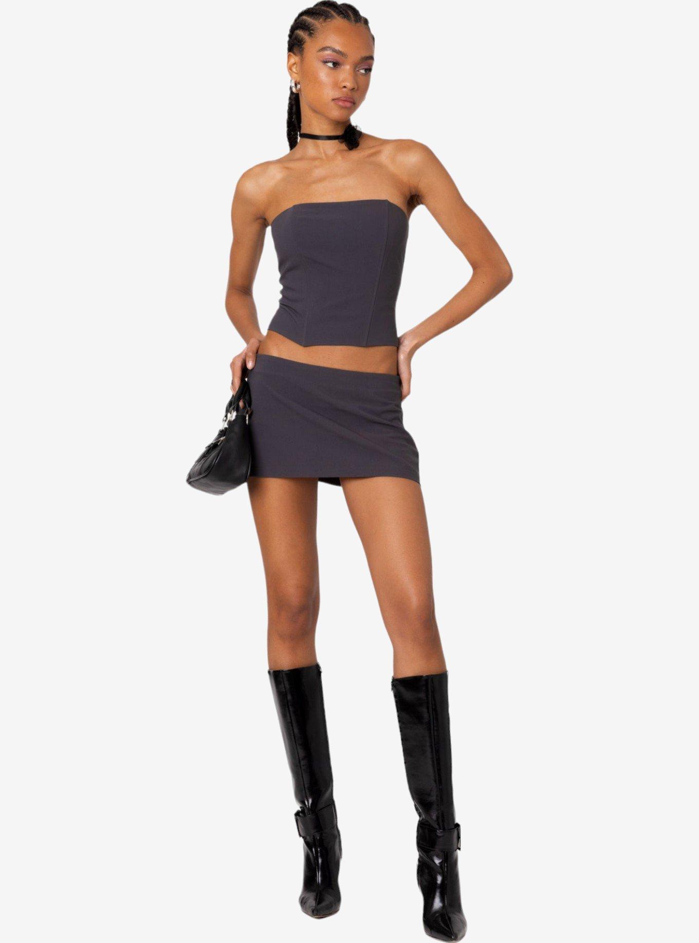 Edikted Piper Micro Skort, GREY, hi-res