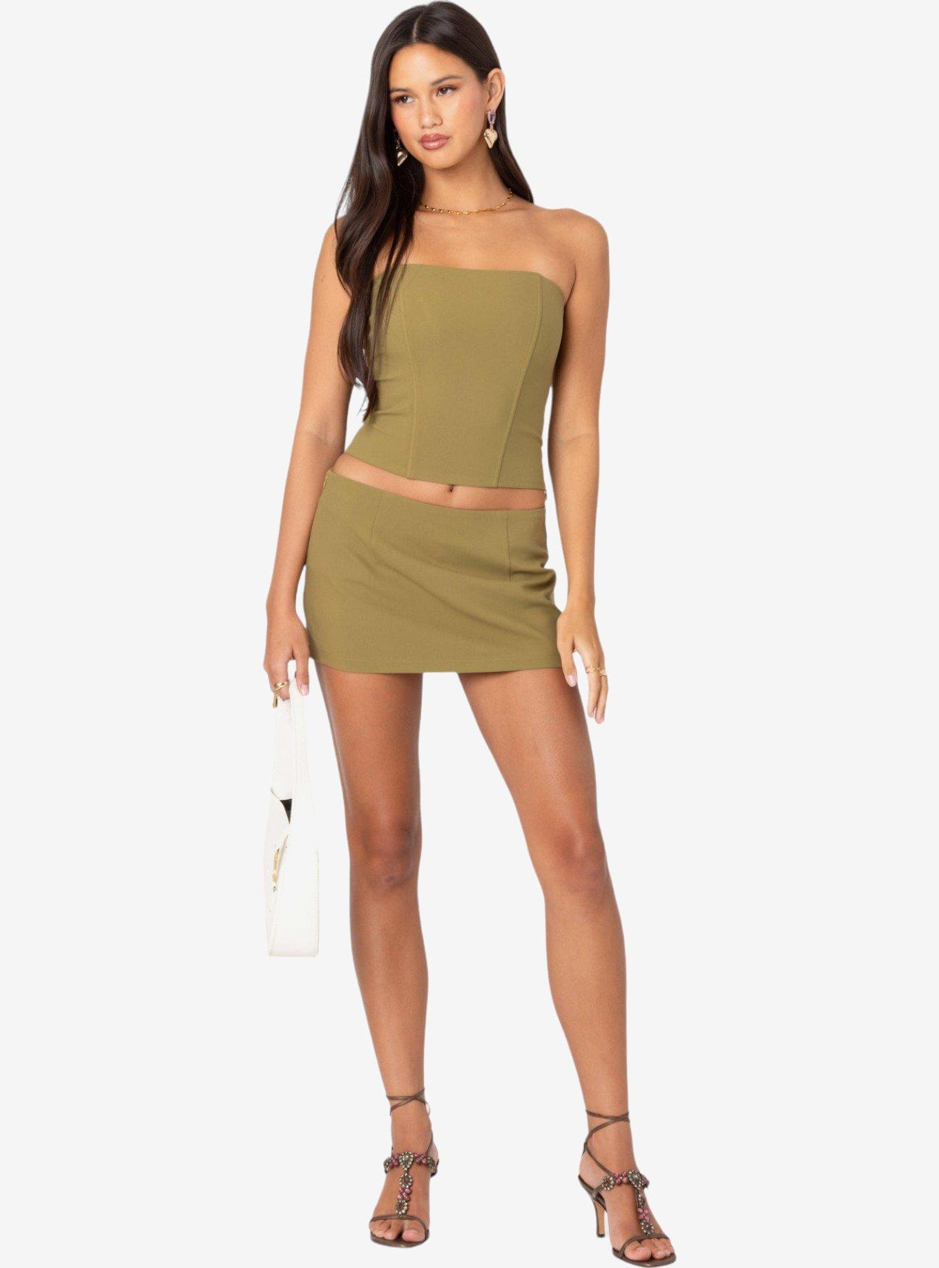 Edikted Piper Micro Skort, GREEN, hi-res